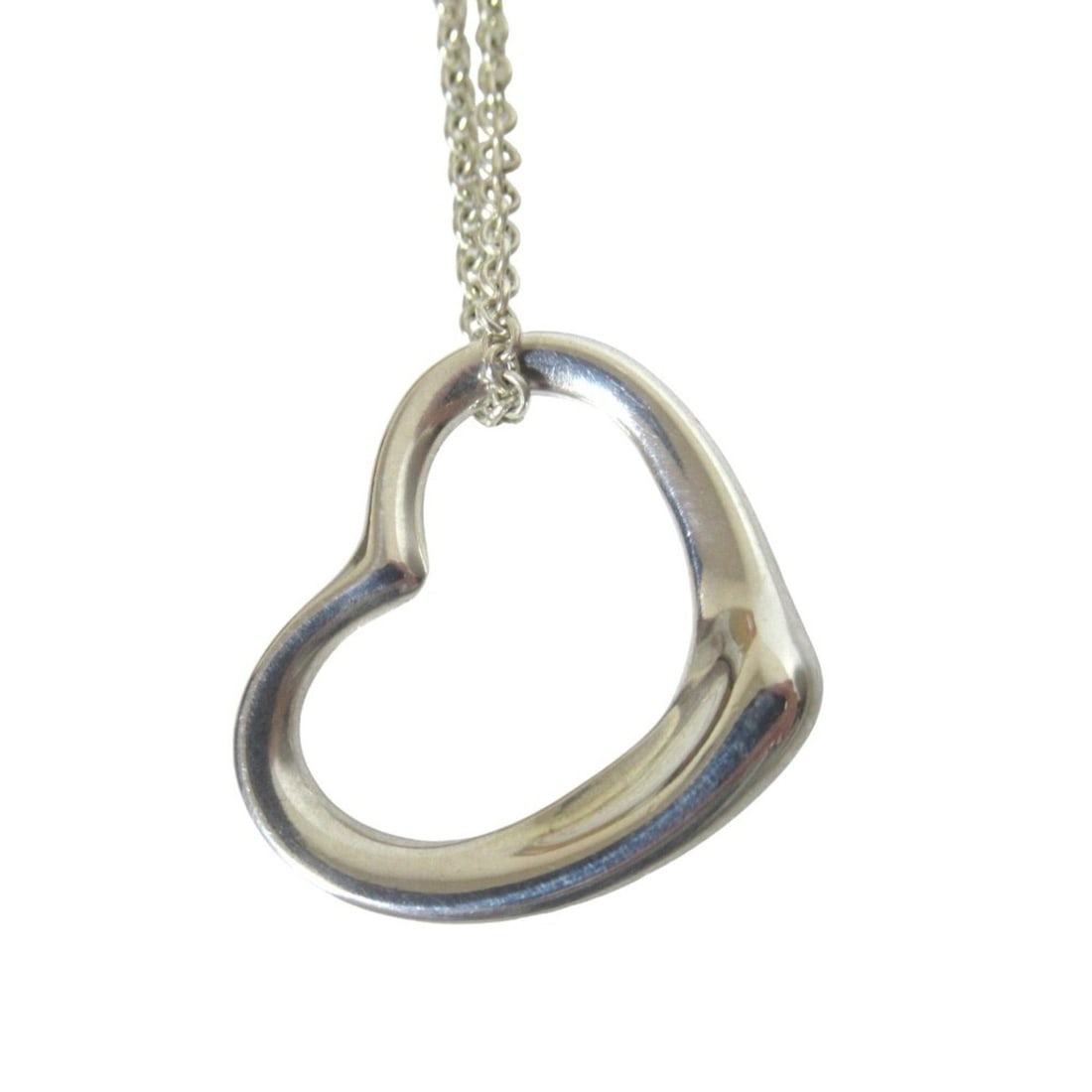 Tiffany & Co. Elsa Peretti Open Heart Necklace Pendant, 925 Sterling Silver, Women's: --- Catalog ---Category: SizePendant Size: 22mm x 19mm / 0.86'' x 0.74''Neck Circumference: 41 cm / 16.14''Category: DesignColor: SilverGender: WomenMaterial: Silver 925Pendant Type: PendantNecklace T