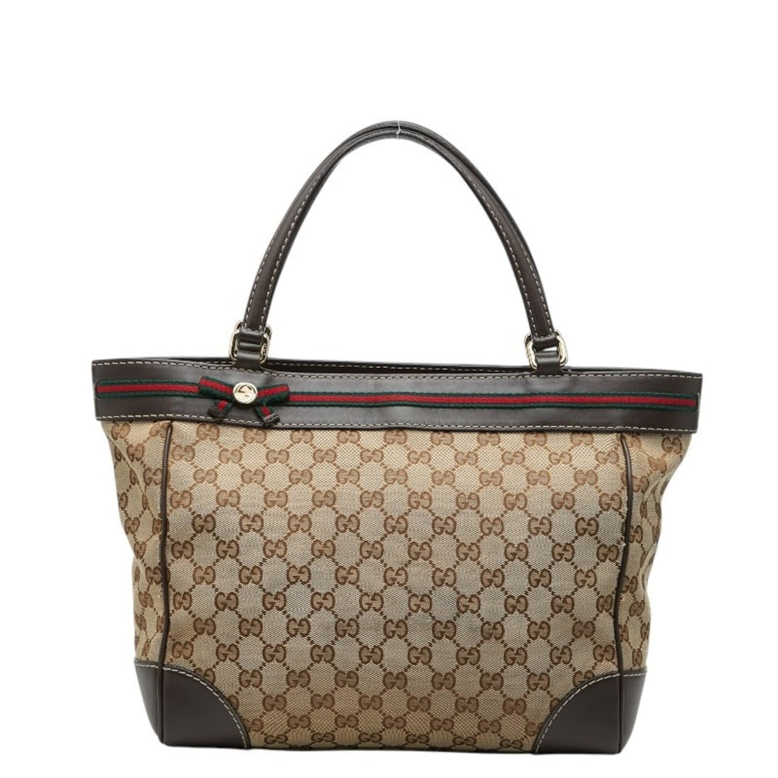 Gucci GG Canvas Sherry Line Mayfair Tote Bag Handbag 257061 Beige Brown Leather Women's GUCCI: --- Catalog ---Category: SizeHandle Drop: 15.00cm / 5.91''Size (HxWxD): 26cm x 40cm x 12cm / 10.23'' x 15.74'' x 4.72''Category: DesignType: Handbag, Tote bagColor: Beige brownGender: WomenClosure: Ma