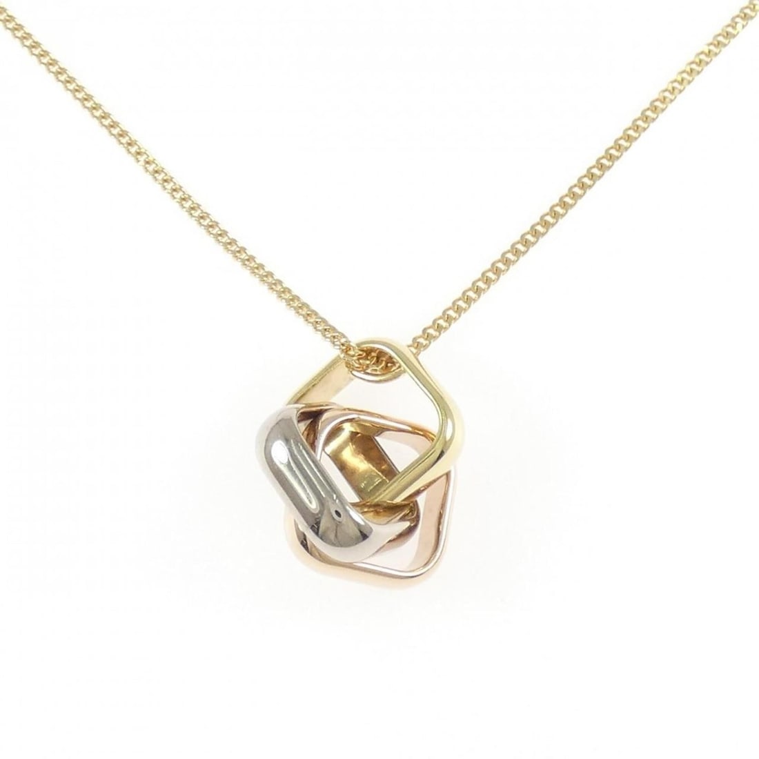 Cartier Trinity Necklace: --- Catalog ---Category: SizePendant Size: 22.3mm / 0.87''Neck Circumference: 50 cm / 19.68''Category: DesignGender: WomenMaterial: Pink gold (18K), White gold (18K), Yellow gold (18K)Necklace Type:
