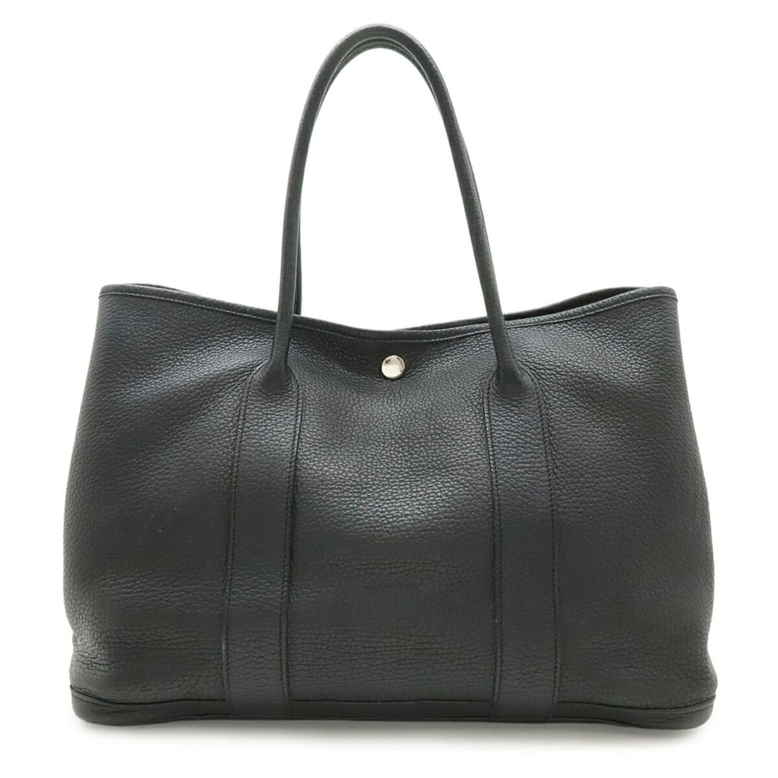 HERMES Garden PM Tote Bag Handbag Negonda Leather Black ?M Stamp: --- Catalog ---Category: SizeSize (HxWxD): 26cm x 36cm x 17cm / 10.23'' x 14.17'' x 6.69''Category: DesignType: Handbag, Tote bagColor: BlackGender: WomenMaterial: Negonda leather Category: GeneralLin