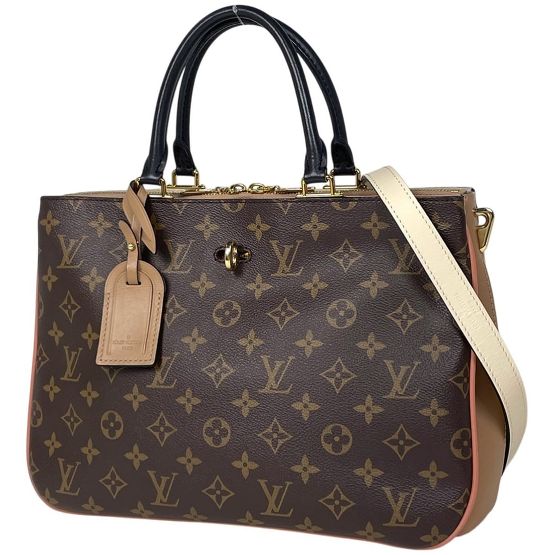 Louis Vuitton Millefeuille 2-Way Shoulder Bag, Handbag, Tote Monogram Brown Sesame Peach Cream: --- Catalog ---Category: SizeSize (HxWxD): 21.5cm x 30cm x 8cm / 8.46'' x 11.81'' x 3.14''Category: DesignType: Handbag, Shoulder bag, Tote bagColor: Brown, Galle, MonogramGender: WomenMaterial: Monog