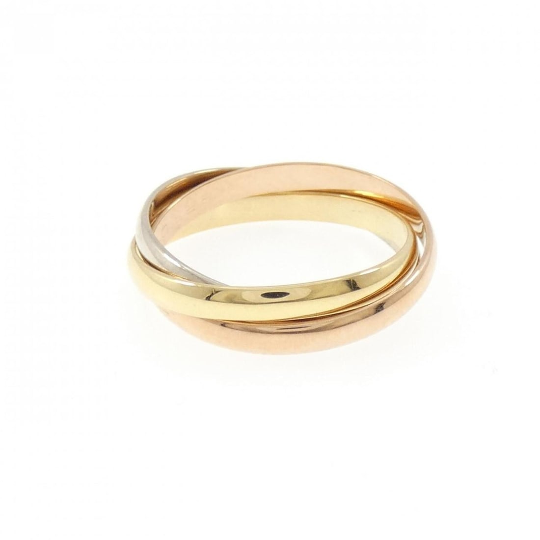 Cartier Trinity Ring: --- Catalog ---Category: SizeUS Size: 8.5Brand Size: 57Category: DesignType: Band ringColor: Pink gold, White gold, Yellow goldGender: Women,MenMaterial: Pink gold (18K), White gold (18K), Yellow