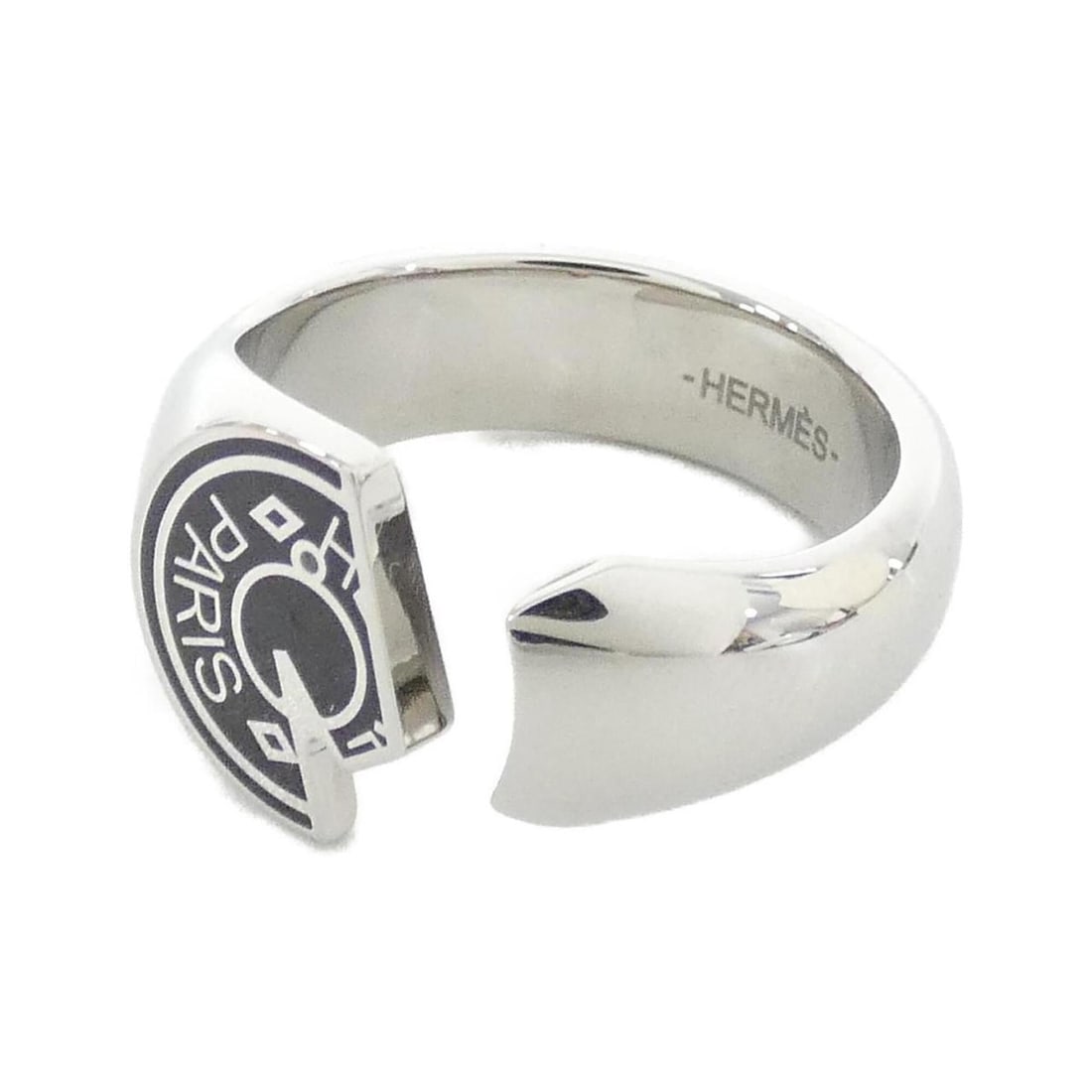 Hermes Carousel 077326FJ Ring: --- Catalog ---Category: SizeJP Size: 24US Size: 11.5Category: DesignType: Band ringColor: Black, SilverGender: MenCategory: GeneralMPN: 077326FJBrand: Hermes--- Item List ---Section: