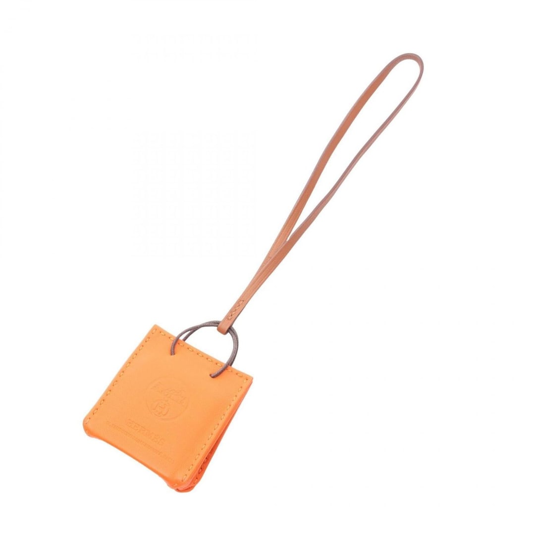 Hermes Sac Orange Charm Accessory Leather Agneau Milo Women's Orange/Brown: --- Catalog ---Category: DesignType: Handbag charmColor: Brown, OrangeGender: WomenMaterial: Agneau MiloCategory: GeneralBrand: Hermes--- Item List ---Section: ConditionRanking: Rank A Used - A few tr