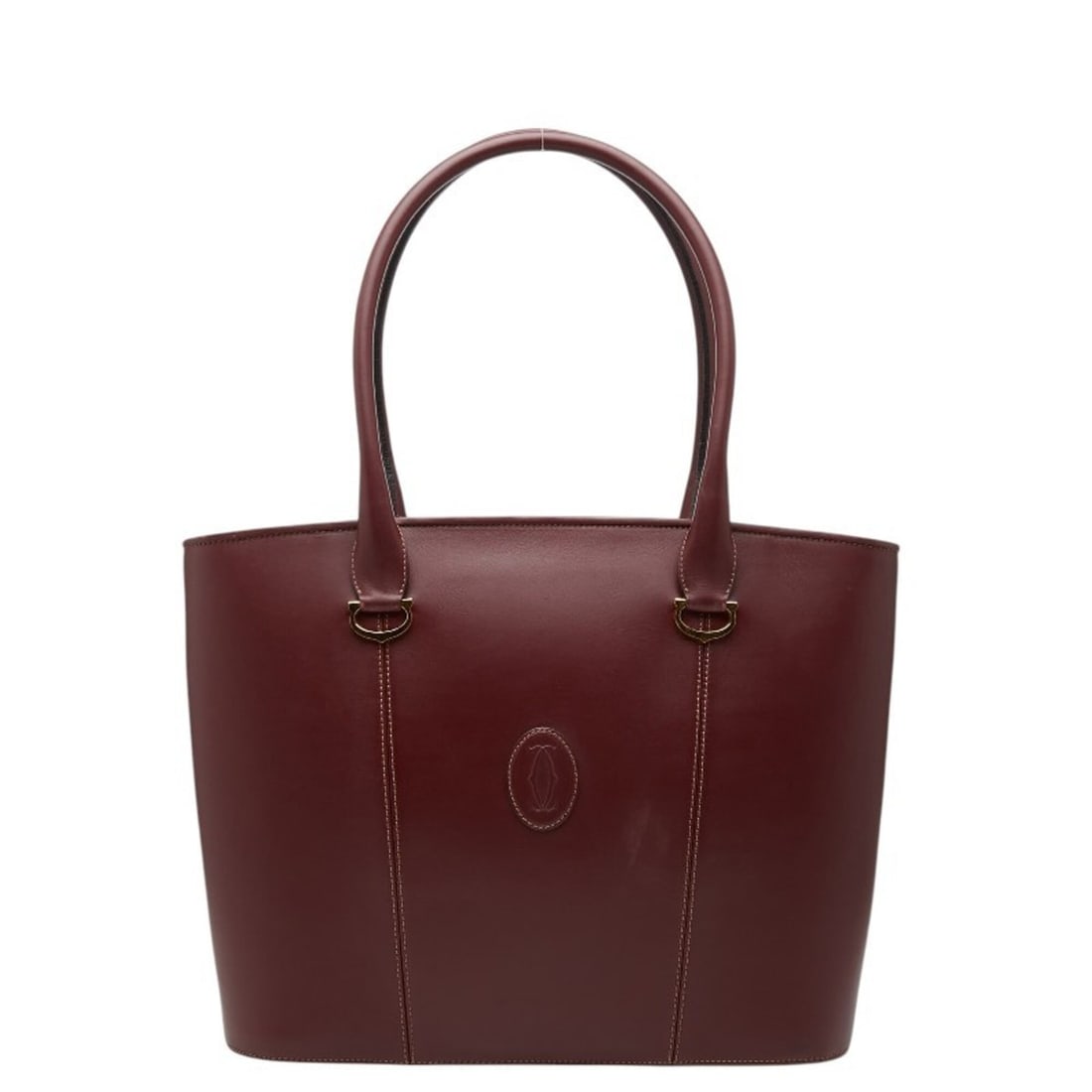 Cartier Must Line Tote Bag Shoulder Wine Red/Bordeaux Leather Women's CARTIER: --- Catalog ---Category: SizeHandle Drop: 22.00cm / 8.66''Size (HxWxD): 30cm x 42cm x 10cm / 11.81'' x 16.53'' x 3.93''Category: DesignType: Shoulder bag, Tote bagColor: Bordeaux, Wine redGender: Wome