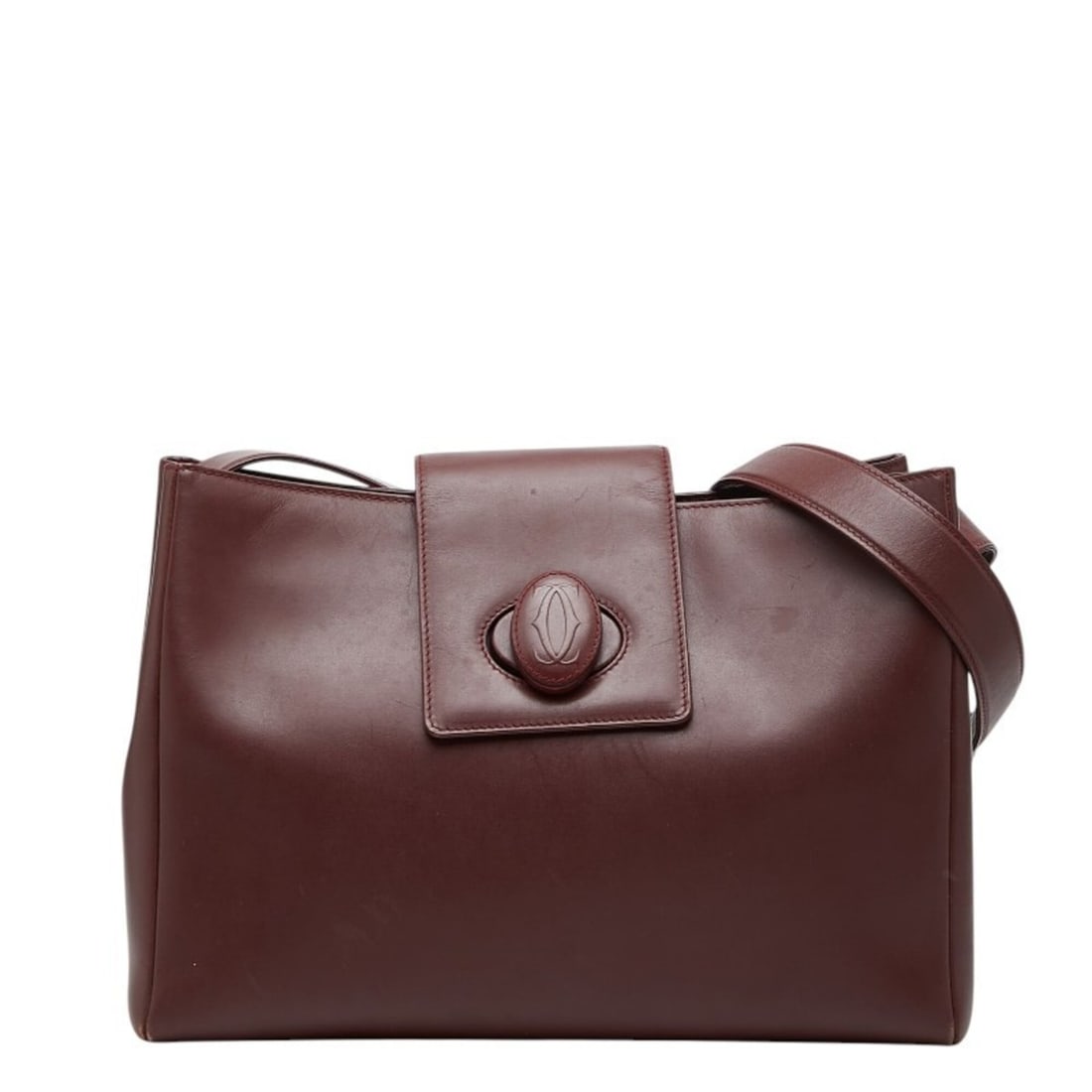 Cartier Must Line Turnlock Crossbody Shoulder Bag, Wine Red/Bordeaux Leather, Women's. (1 of 13)