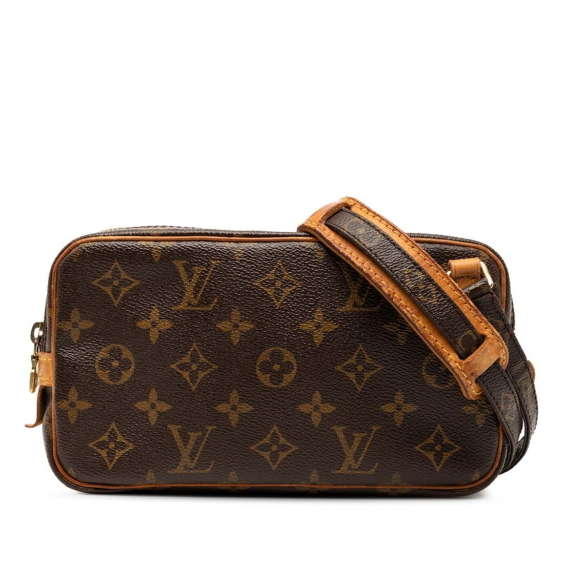 Louis Vuitton Monogram Pochette Marly Bandoulière Crossbody Shoulder Bag M51828 Brown Leather (1 of 15)