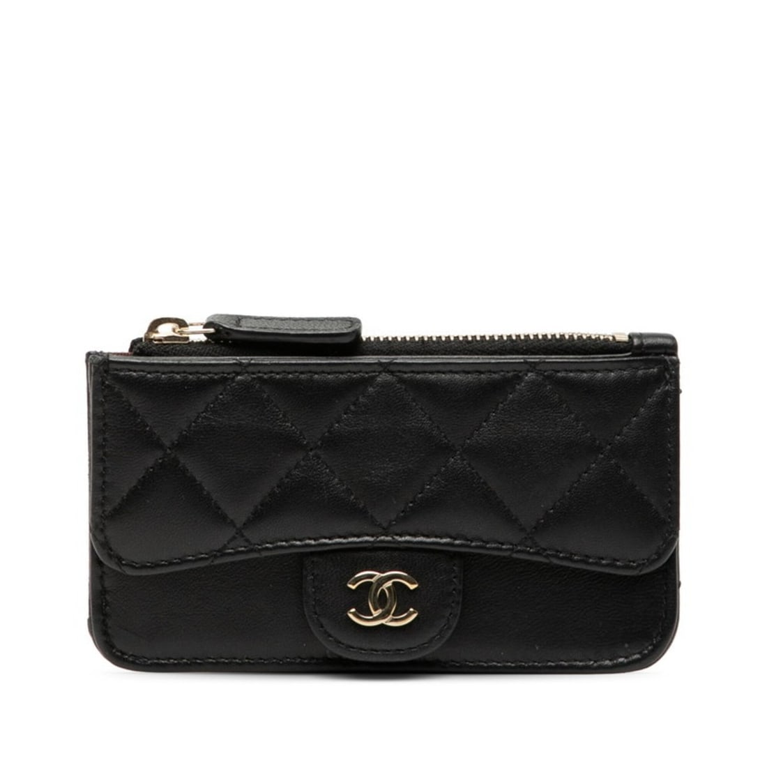 Chanel Coco Mark Matelassé Business Card Holder/Card Case Wallet/Coin Purse Fragment AP2570 Black (1 of 8)