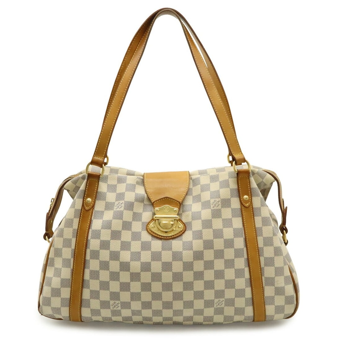 LOUIS VUITTON Damier Azur Streza GM Shoulder Bag Tote N42221: --- Catalog ---Category: SizeSize (HxWxD): 28cm x 44cm x 15cm / 11.02'' x 17.32'' x 5.9''Category: DesignType: Shoulder bag, Tote bagColor: IvoryGender: WomenMaterial: Damier Azur , Canvas , PVC ,