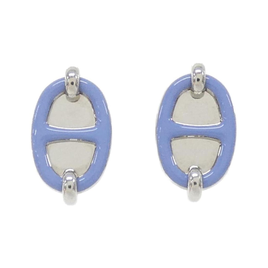Hermes Mini Maillon 100052FP Earrings: --- Catalog ---Category: SizeSize (HxWxD): 20.00mm x 12.00mm / 0.79'' x 0.47''Category: DesignType: Stud earringsColor: Blue, SilverGender: WomenCategory: GeneralMPN: 100052FPBrand: Hermes--- Item