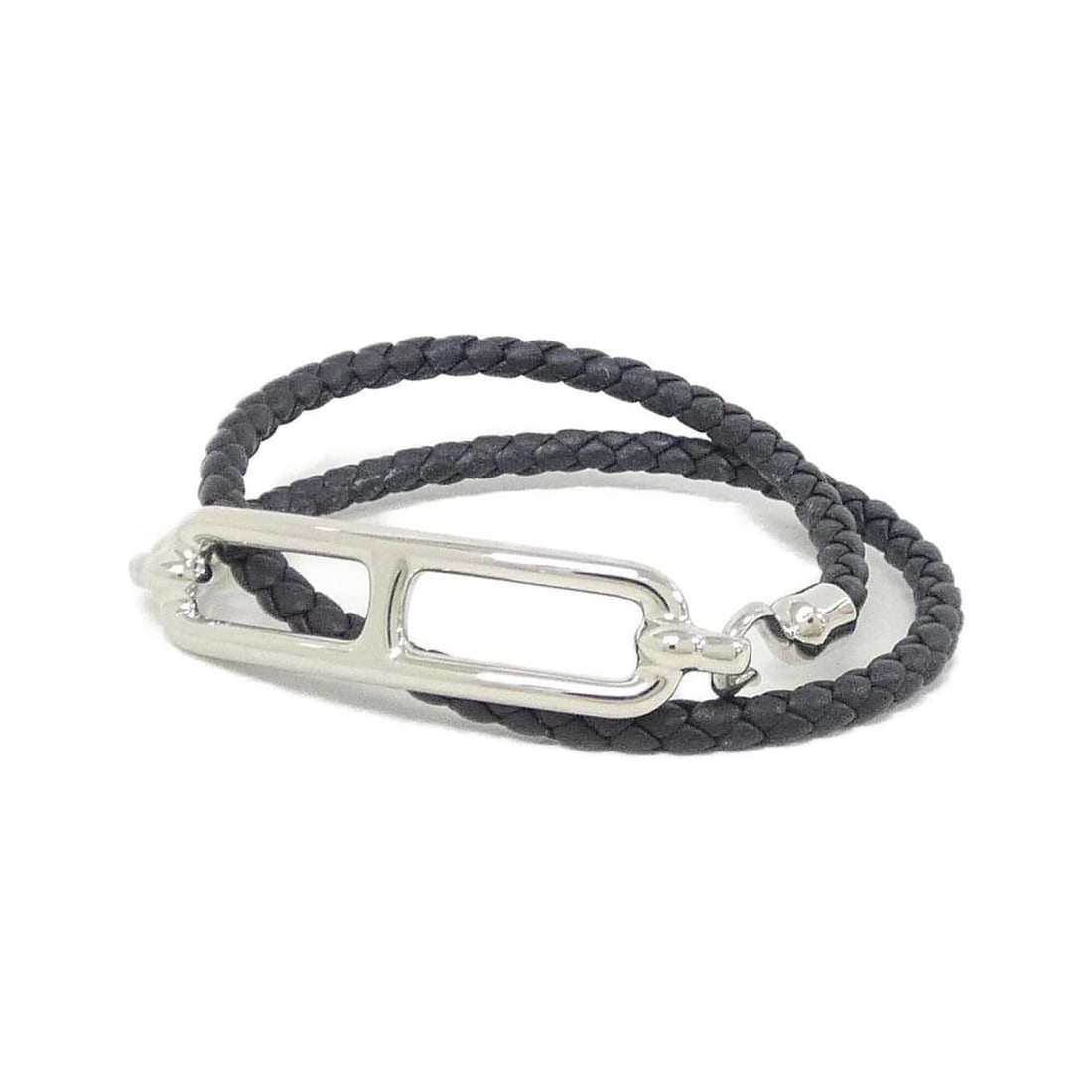 Hermes Reli Double Tour 071727FP Bracelet: --- Catalog ---Category: SizeLength: 15cm / 5.9''Category: DesignType: Charm braceletColor: Black, SilverGender: WomenMaterial: Swift leatherCategory: GeneralMPN: 071727FPBrand: Hermes--- Item List
