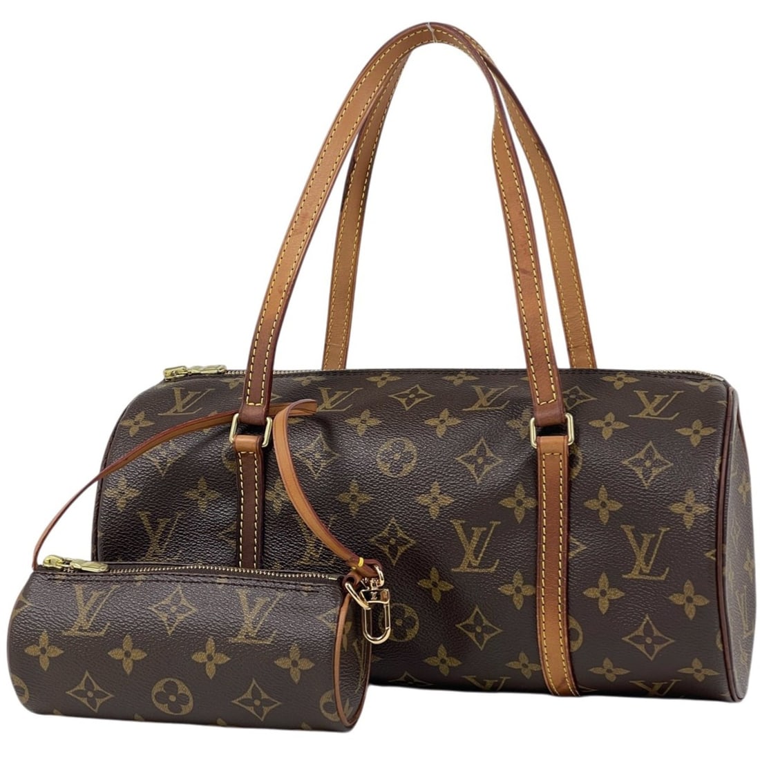 Louis Vuitton Papillon 30 Barrel Bag (cylindrical, older model) handbag, Monogram Brown, M51385,: --- Catalog ---Category: SizeSize (HxWxD): 15cm x 30cm x 15cm / 5.9'' x 11.81'' x 5.9''Category: DesignType: HandbagColor: Brown, MonogramGender: WomenMaterial: Monogram Category: GeneralBrand: Louis