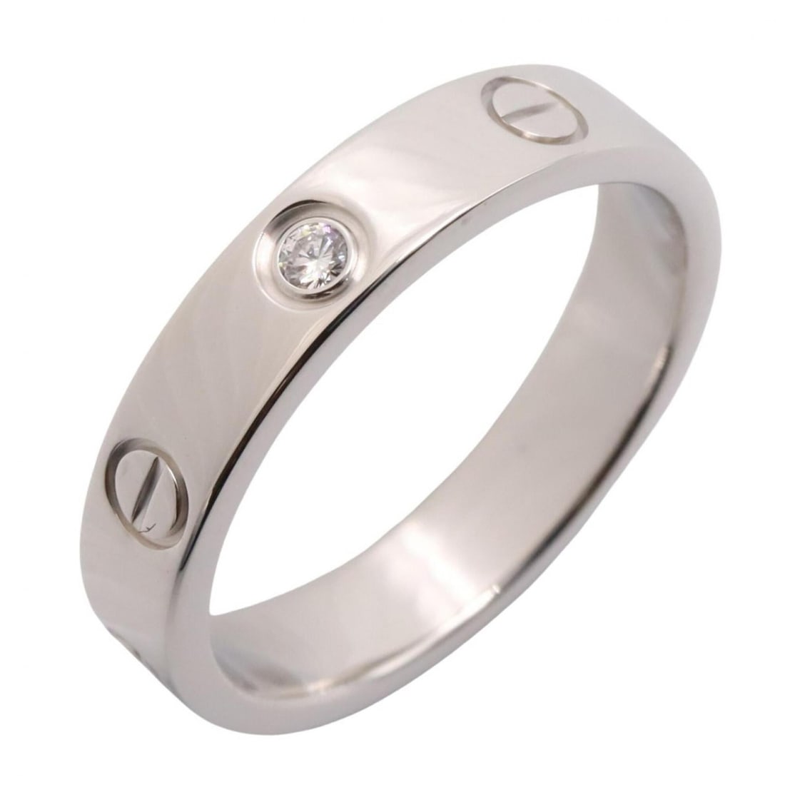 Cartier Mini Love Ring 1PD - 18K White Gold (18KWG) Diamond Women's Silver/Clear Tone: --- Catalog ---Category: SizeJP Size: 12US Size: 6.5Category: DesignType: Band ringColor: Clear, White goldGender: WomenMaterial: White gold (18K)Category: GeneralBrand: Cartier--- Item List ---Sectio