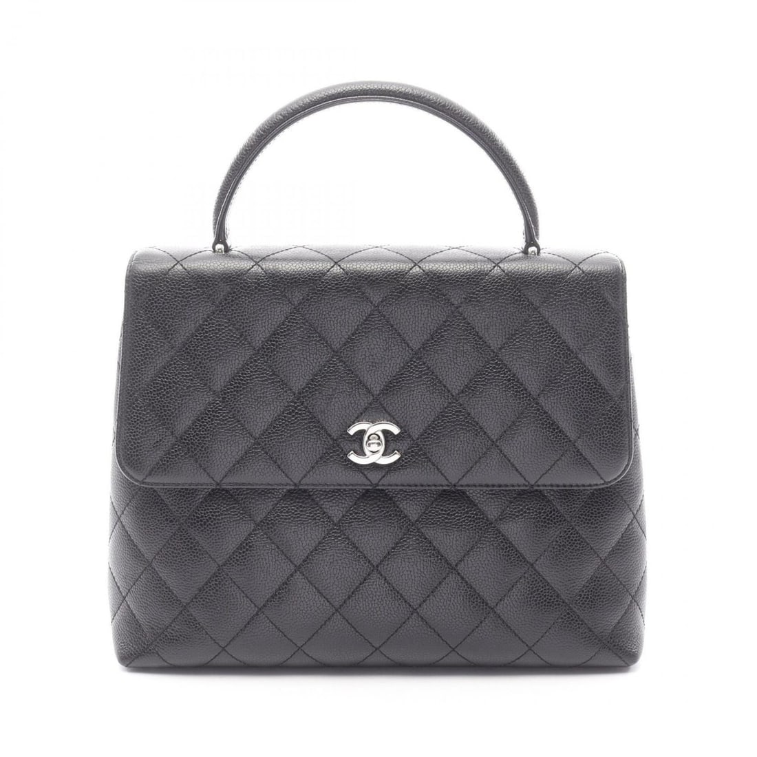 Chanel Matelassé Top Handle Handbag, Caviar Leather (Grained Calfskin), Women's, Black: --- Catalog ---Category: SizeSize (HxWxD): 24cm x 30cm x 11cm / 9.44'' x 11.81'' x 4.33''Category: DesignType: HandbagColor: BlackGender: WomenMaterial: Grained Calfskin Category: GeneralBrand: Chanel