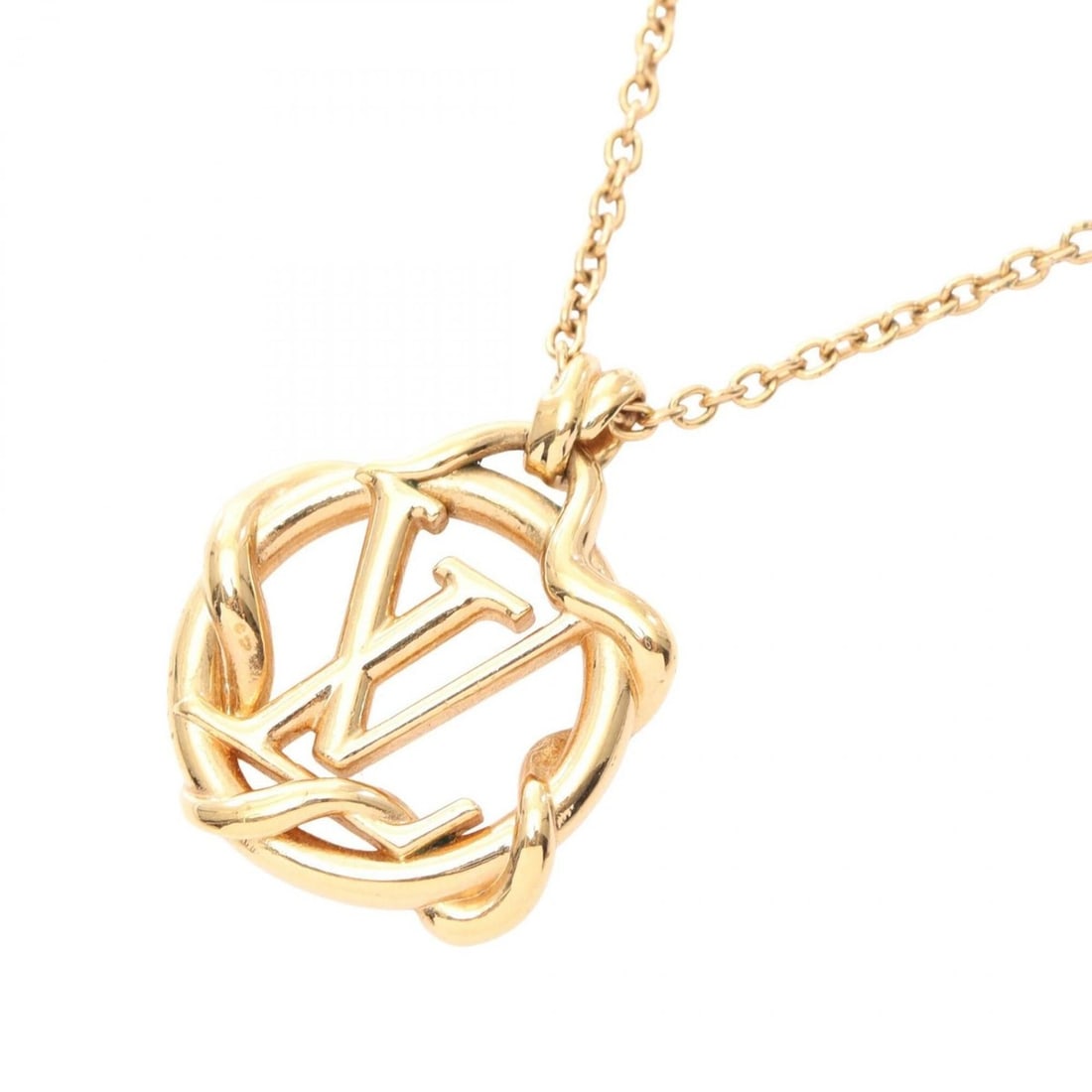 Louis Vuitton Collier Garden Louise Necklace, Gold Plated (GP), Women's, Tone, M69035 (1 of 10)