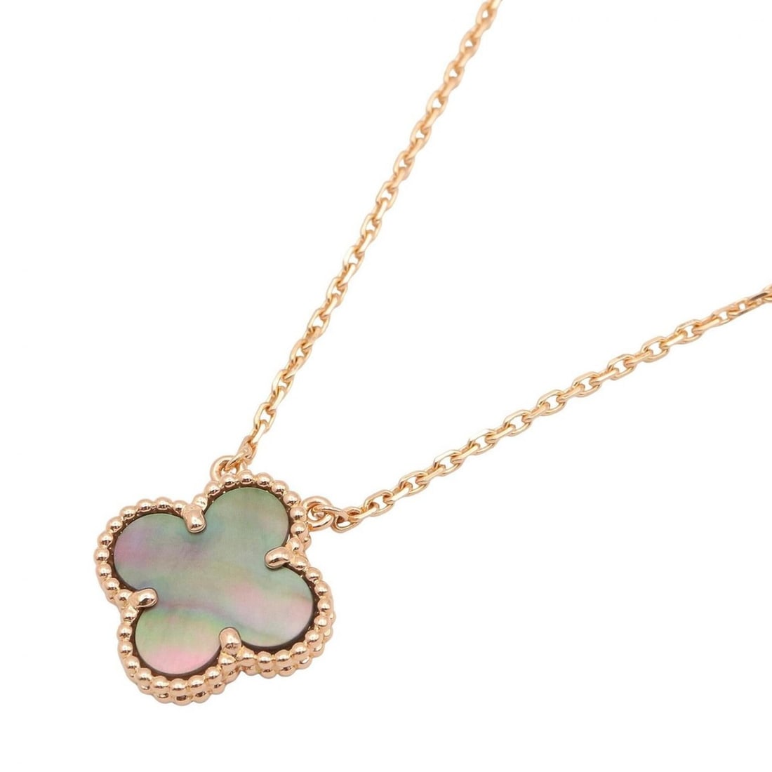 Van Cleef & Arpels Vintage Alhambra Necklace, 18K Pink Gold (PG), Gray Mother-of-Pearl, Women's, (1 of 10)