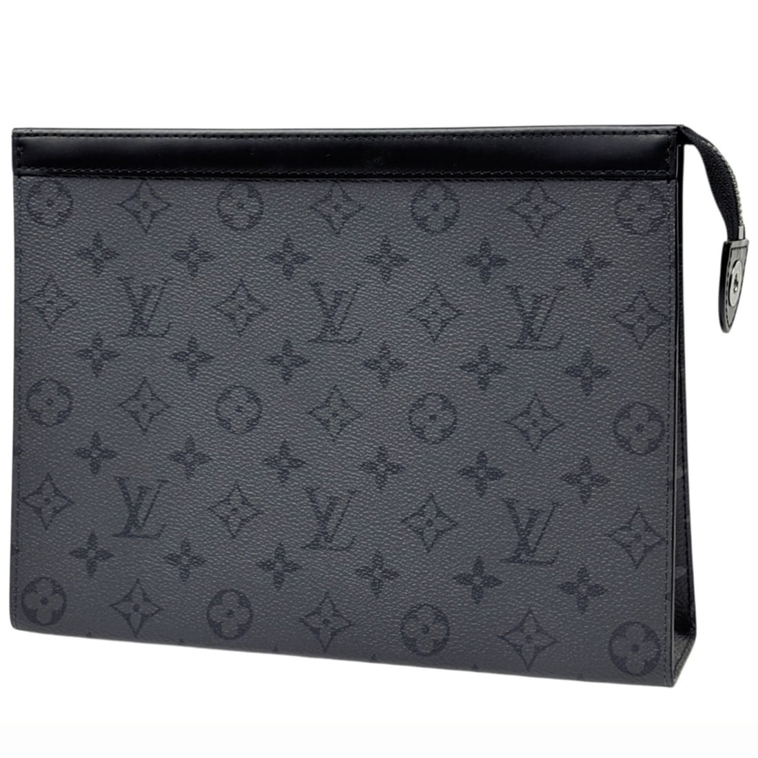 Louis Vuitton Pochette Voyage Clutch Bag, Second Monogram Eclipse, Gray/Black, M69535, Men's: --- Catalog ---Category: SizeSize (HxWxD): 21cm x 227cm x 6cm / 8.26'' x 89.37'' x 2.36''Category: DesignType: Clutch bag, PochetteColor: Black, Gray, Monogram EclipseGender: MenMaterial: Monogram