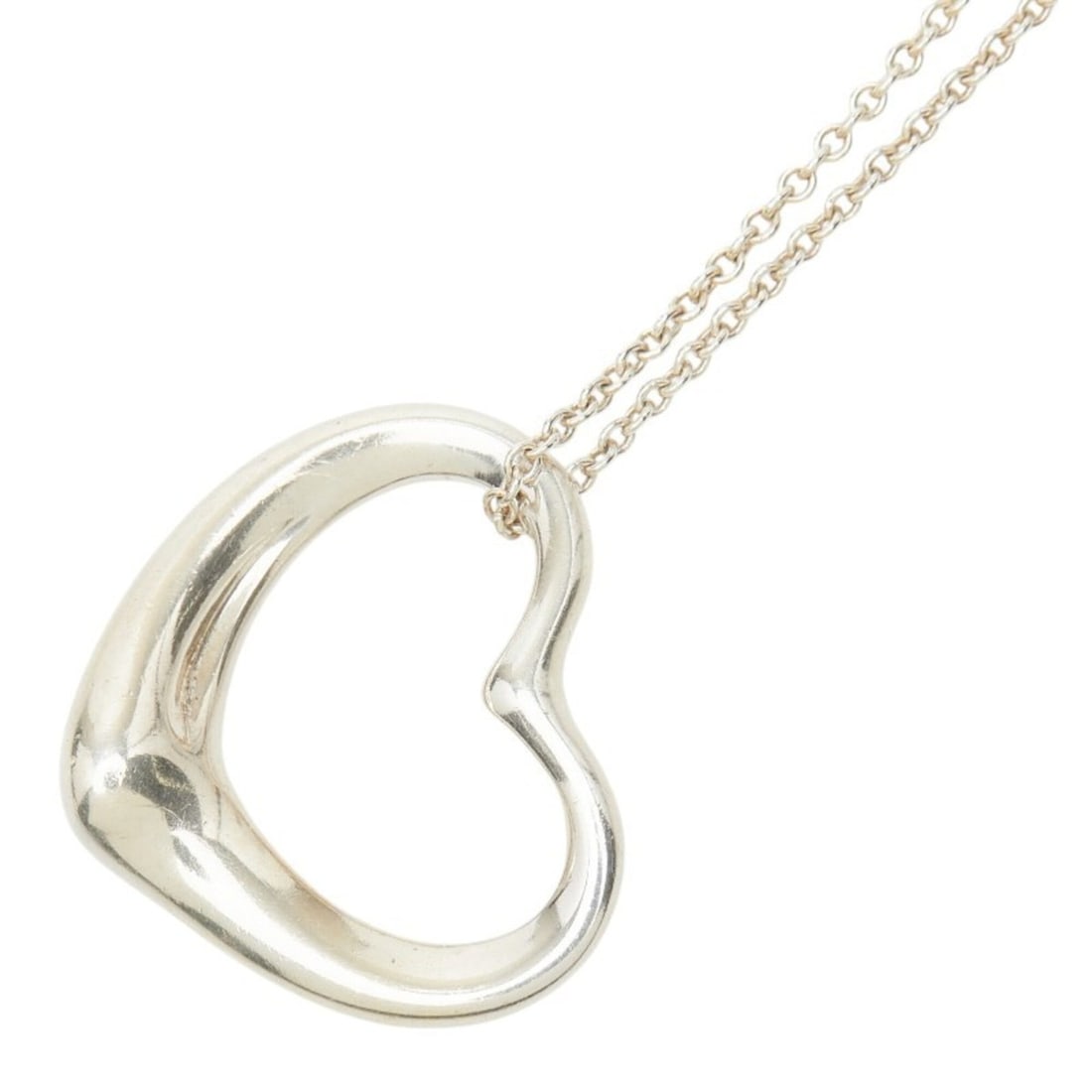 Tiffany & Co. Open Heart Necklace, SV925 Silver, Women's.: --- Catalog ---Category: SizePendant Size: 23.7mm x 27mm / 0.93'' x 1.06''Neck Circumference: 45 cm / 17.71''Category: DesignGender: WomenMaterial: Silver, Silver 925Necklace Type: NecklaceCategory: G