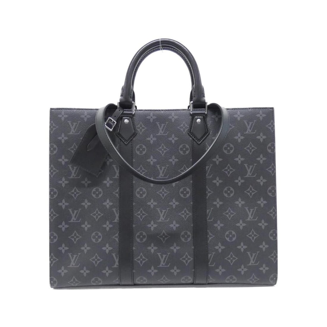 Louis Vuitton Monogram Eclipse Sac Plat 24H M47059 Handbag: --- Catalog ---Category: SizeSize (HxWxD): 33cm x 41cm x 14cm / 12.99'' x 16.14'' x 5.51''Category: DesignType: HandbagColor: BlackGender: MenMaterial: Coated canvas , Leather Leather/Fur Type: