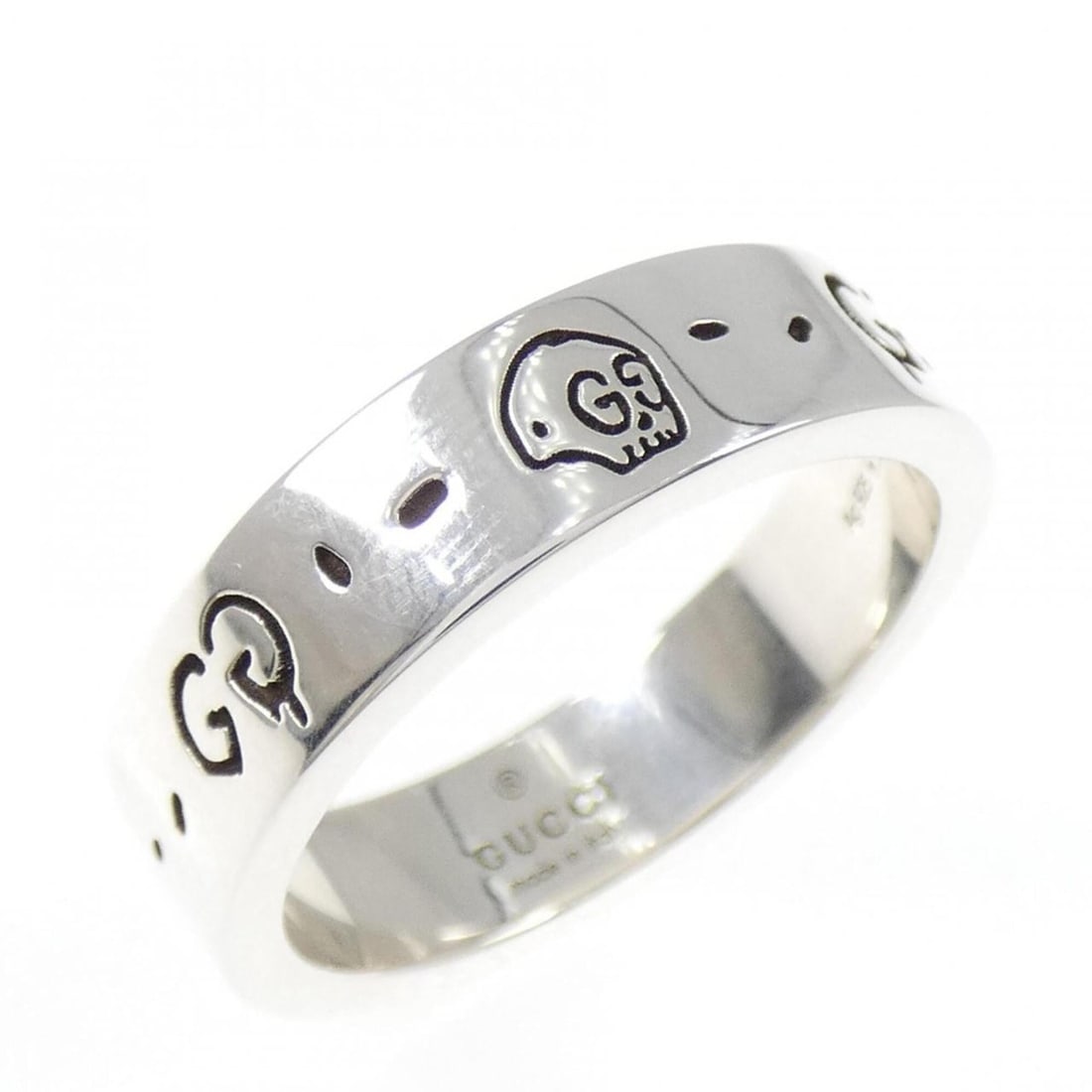Gucci Ghost Ring: --- Catalog ---Category: SizeJP Size: 21US Size: 10Category: DesignType: Band ringColor: SilverGender: Women,MenMaterial: Silver 925Category: GeneralMPN: 477339 J8400 0701Brand: Gucci--- Item List ---