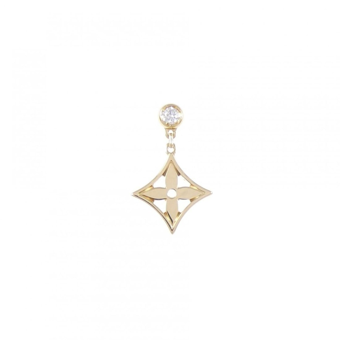 Louis Vuitton Puce Monogram Idylle Earring (Single Earring): --- Catalog ---Category: SizeSize (HxWxD): 16.00mm x 10.00mm / 0.63'' x 0.39''Category: DesignType: Stud earringsColor: Yellow goldStone: DiamondGender: WomenMaterial: Yellow gold (18K)Single