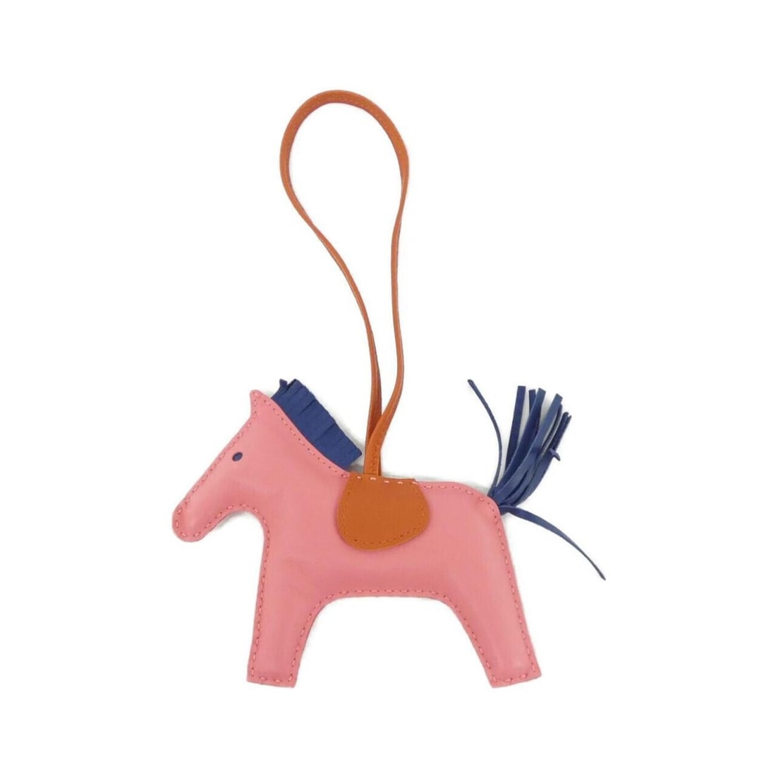 Hermes Rodeo Accessory Bag Charm MM 064930CA: --- Catalog ---Category: SizeChain Length: 360.00mm / 14.17''Size (HxWxD): 105.00mm x 130.00mm / 4.13'' x 5.12''Category: DesignType: Handbag charmColor: Blue, PinkGender: WomenMaterial: Agneau