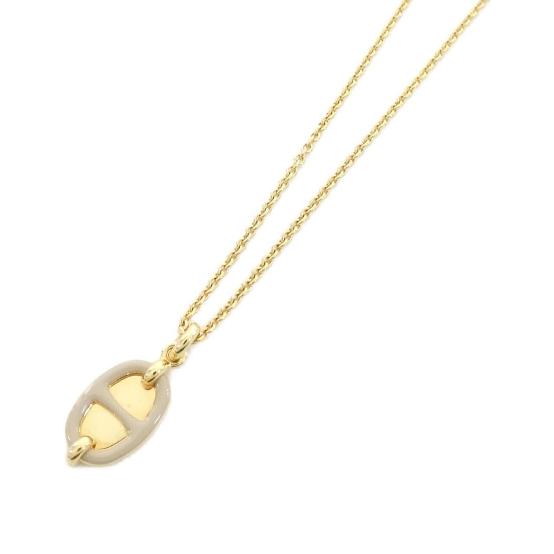 Hermes Mini Maillon 100053FE Necklace: --- Catalog ---Category: SizePendant Size: 29mm x 13mm / 1.14'' x 0.51''Neck Circumference: 42 cm - 47 cm / 16.53'' - 18.5''Category: DesignColor: Gold, MarronGender: WomenNecklace Type: NecklaceCateg