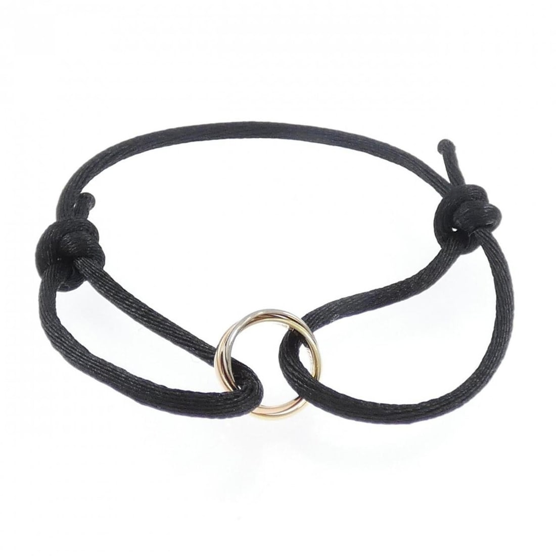 Cartier Trinity Cord Bracelet: --- Catalog ---Category: DesignType: Charm braceletColor: Pink gold, White gold, Yellow goldGender: WomenMaterial: Pink gold (18K), White gold (18K), Yellow gold (18K)Category: GeneralMPN: