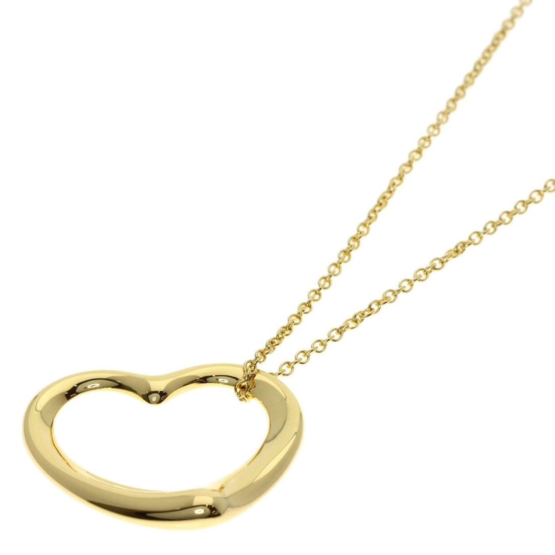 Tiffany & Co. Open Heart Necklace, 18K Yellow Gold, Women's.: --- Catalog ---Category: SizePendant Size: 18.2mm x 6mm / 0.71'' x 0.23''Neck Circumference: 40.5 cm / 15.94''Category: DesignGender: WomenMaterial: Yellow gold (18K)Necklace Type: NecklaceCategory: