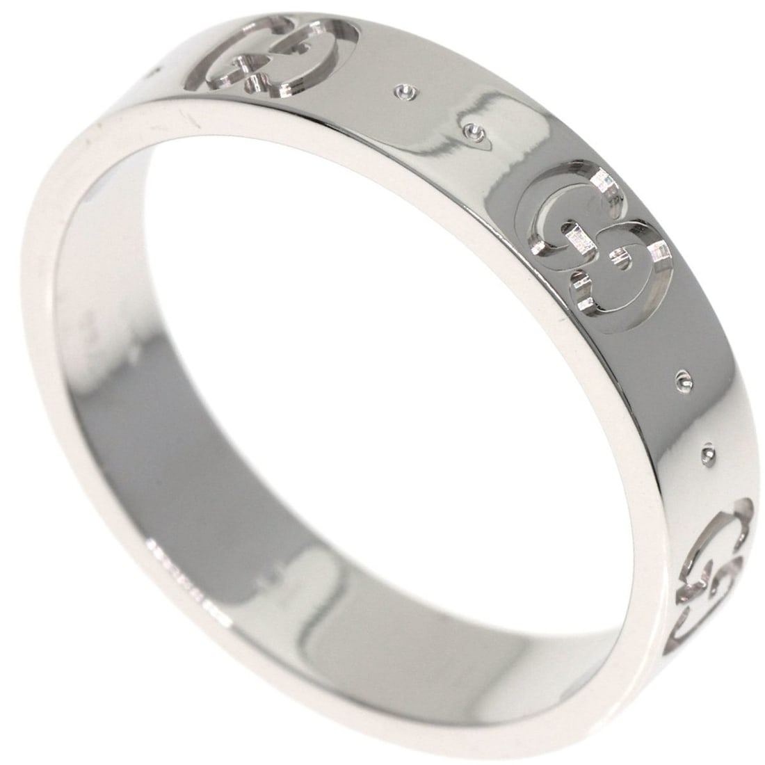 Gucci Icon #11 Ring - 18K White Gold Women's GUCCI: --- Catalog ---Category: SizeJP Size: 11US Size: 6Category: DesignType: Band ringGender: WomenMaterial: White gold (18K)Category: GeneralLine: IconBrand: Gucci--- Item List ---Section: