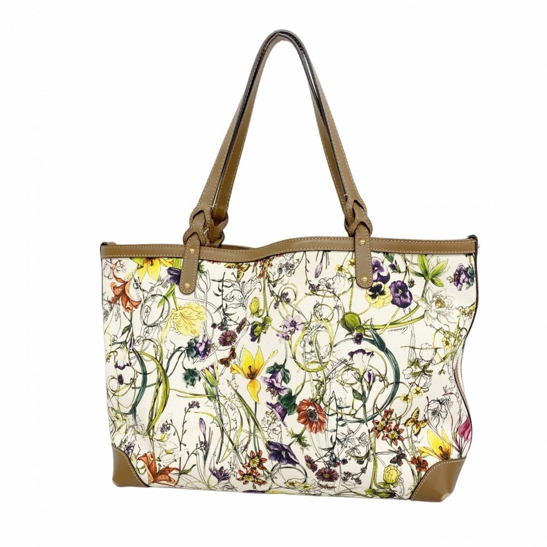 Gucci Flora Tote Bag 247209 Canvas Brown Multicolor Women's: --- Catalog ---Category: SizeSize (HxWxD): 27.5cm x 35.5cm x 16cm / 10.82'' x 13.97'' x 6.29''Category: DesignType: Tote bagColor: Brown, Multi-colorGender: WomenMaterial: Canvas Hardware Color: GoldC