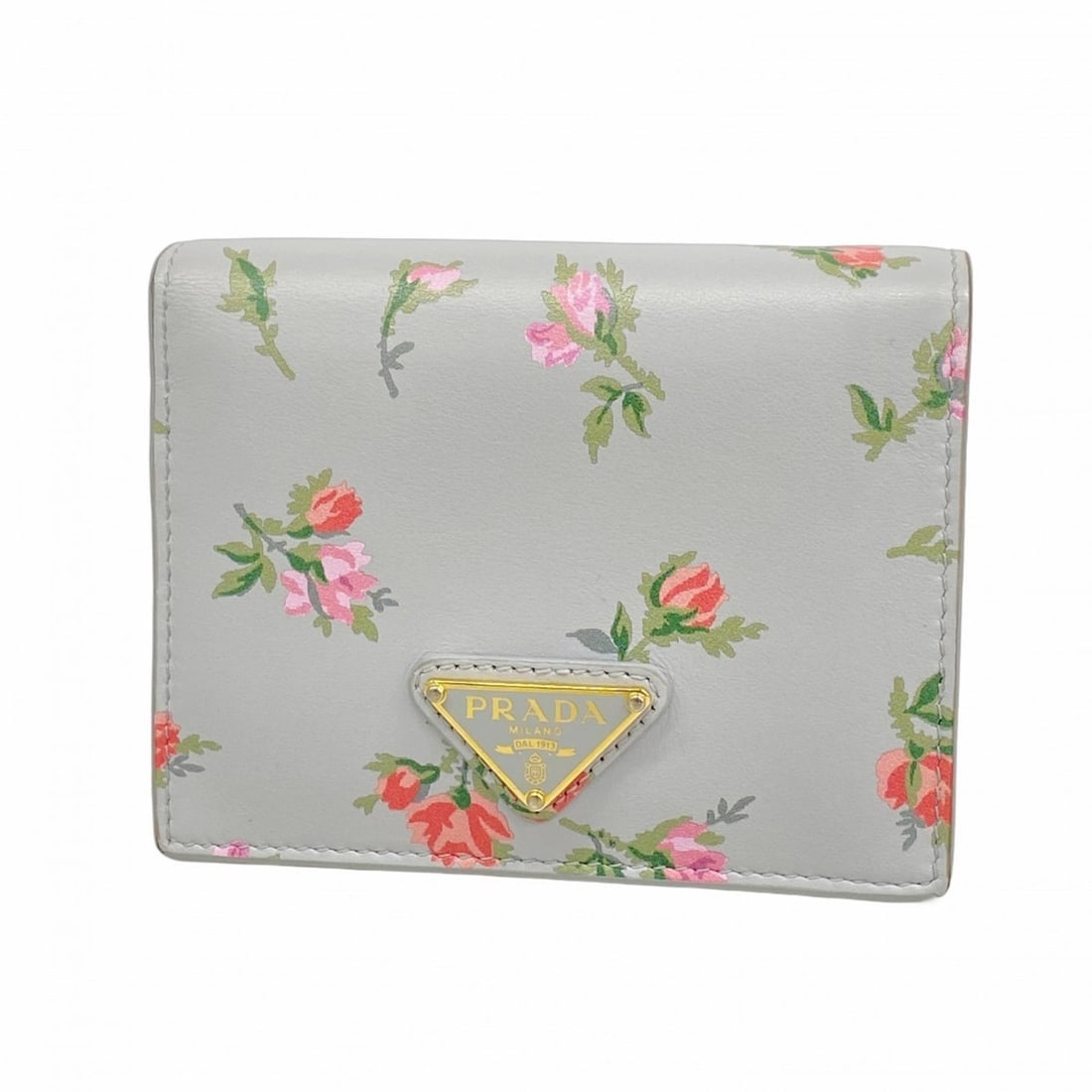 Prada Leather Wallet, Multicolor, Light Gray, Women's: --- Catalog ---Category: SizeSize (HxWxD): 9cm x 11cm x 2.5cm / 3.54'' x 4.33'' x 0.98''Category: DesignType: Wallet (bi-fold)Color: Light gray, Multi-colorGender: WomenMaterial: Leather Category: Gen