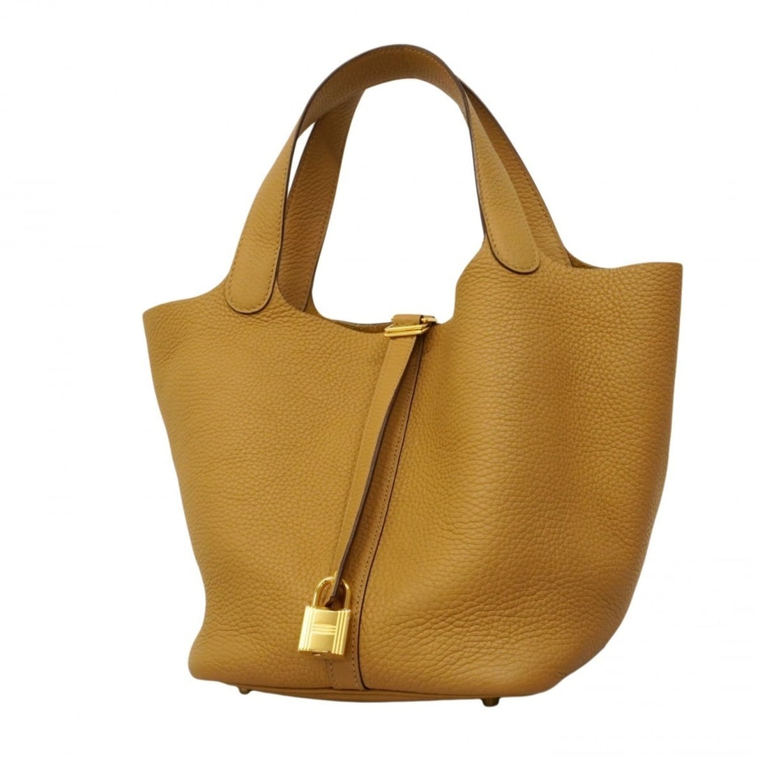 Hermes Picotin Lock MM handbag, Taurillon Clemence leather, Biscuit finish, Z stamp, women's. (1 of 13)