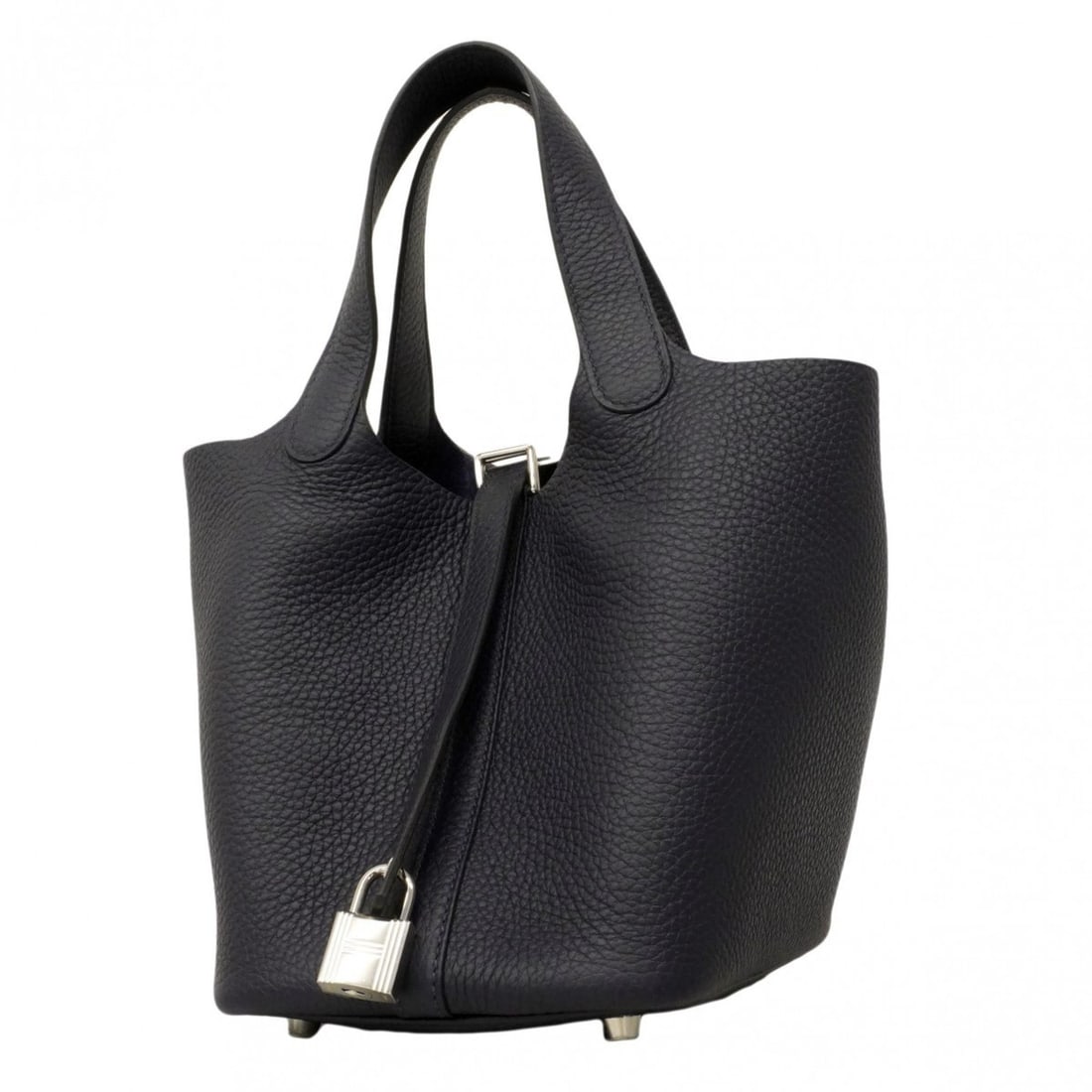 Hermes Picotin Lock PM handbag, Taurillon Clemence leather, Blue Nuit, U stamp, women's. (1 of 12)