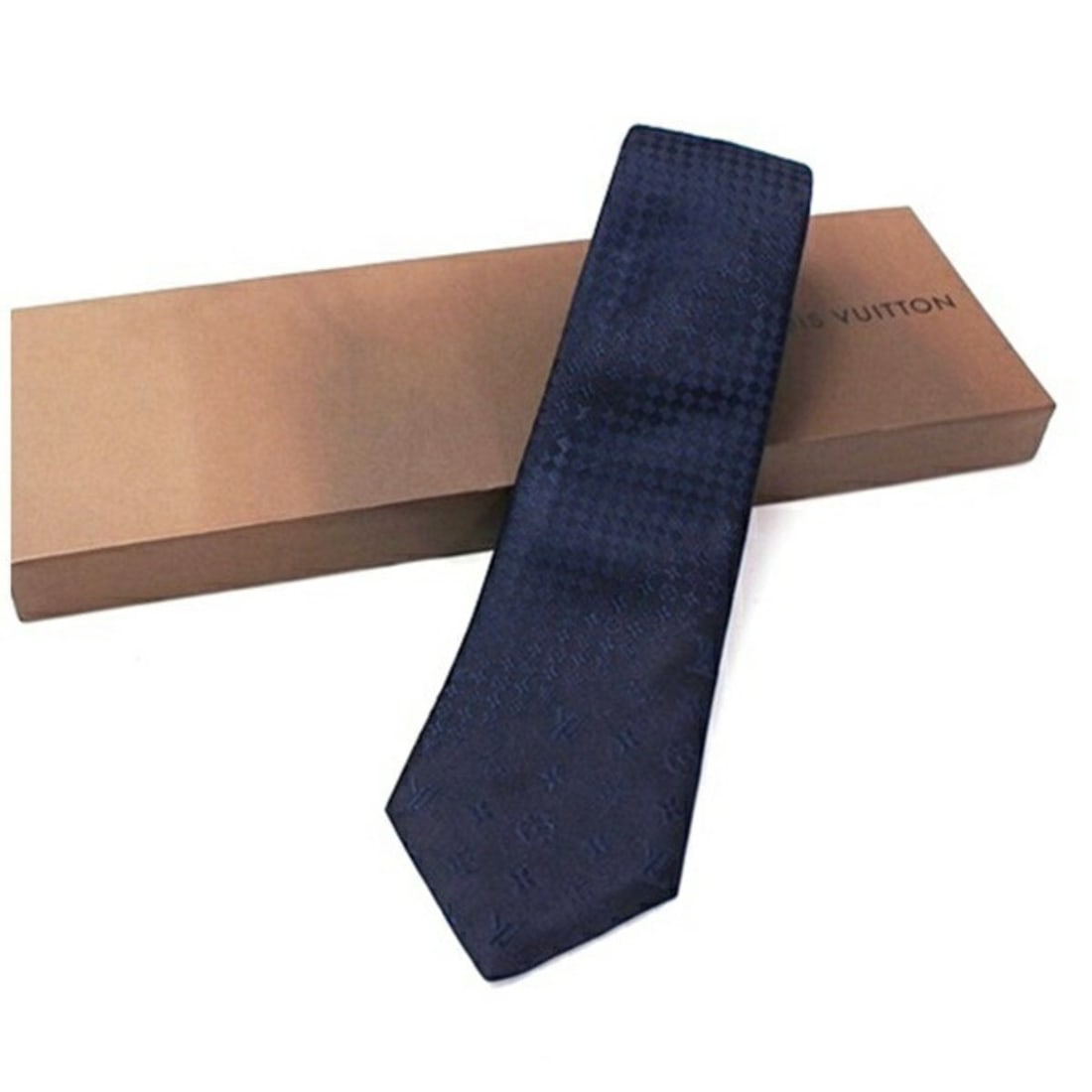 Louis Vuitton Silk Tie, Mixed Monogram Damier Monogram, LOUIS VUITTON, Men's: --- Catalog ---Category: SizeWidth: 9cm / 3.54''Category: DesignType: CravatColor: NavyGender: MenMaterial: Silk Category: GeneralBrand: Louis Vuitton--- Item List ---Section: ConditionRanking: Rank A