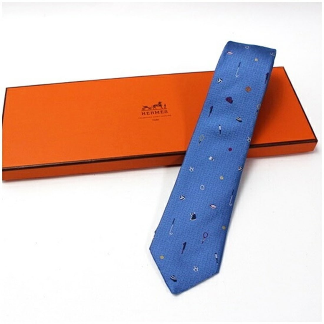 Hermes Silk Tie, H Pattern, HERMES Men's (1 of 11)