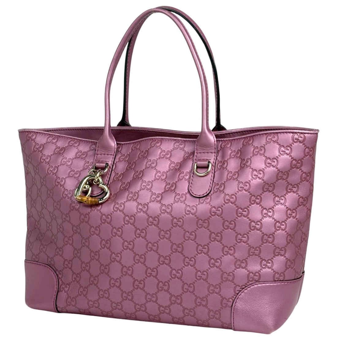 Gucci GUCCI Guccissima Tote Bag Shoulder Heartbit Shima Leather Metallic Pink 269956 Women's: --- Catalog ---Category: SizeSize (HxWxD): 24.5cm x 34cm x 15.5cm / 9.64'' x 13.38'' x 6.1''Category: DesignType: Shoulder bag, Tote bagColor: Metallic pinkGender: WomenMaterial: Leather Category: Gen