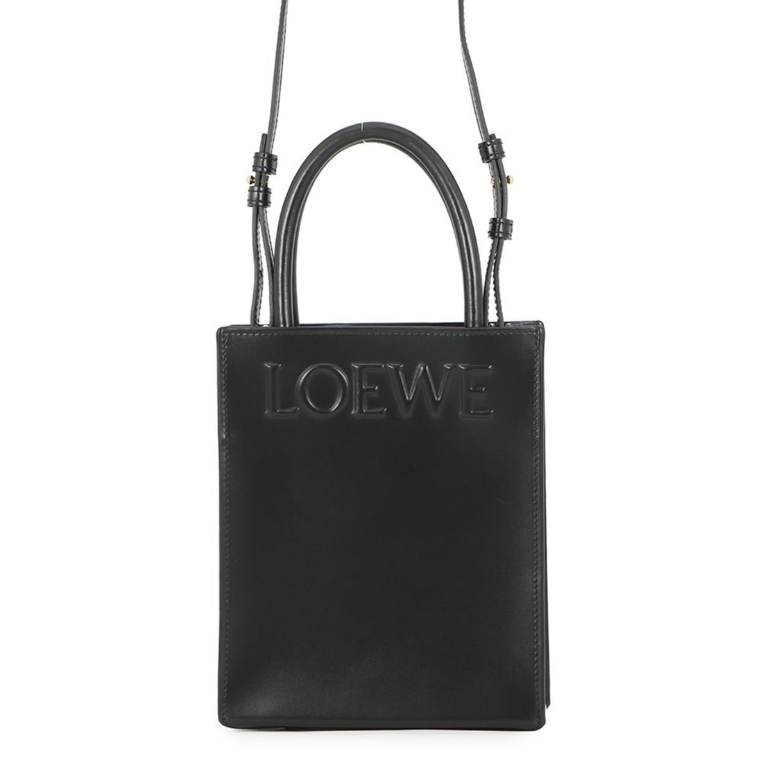 Loewe Standard A5 Tote Handbag, Calf Leather, A933S30X01, 2-way, Black, Handbag for Women: --- Catalog ---Category: SizeWeight: 270g / 9.52oz.Size (HxWxD): 21cm x 17cm x 6cm / 8.26'' x 6.69'' x 2.36''Strap Length: 97cm - 117cm / 38.18'' - 46.06''Category: DesignType: Handbag, Shoulder bagCo
