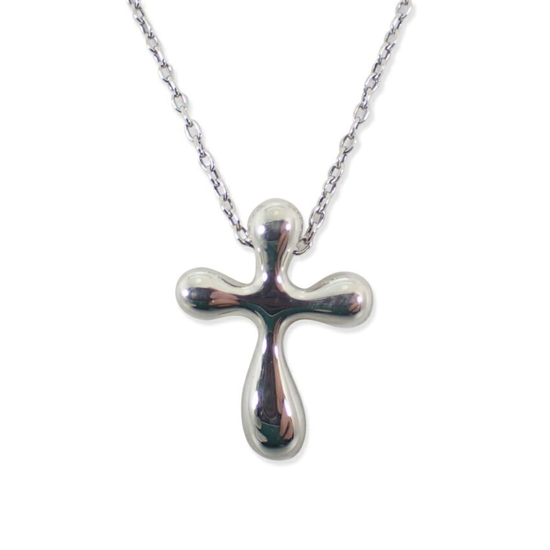 TIFFANY & Co. 925 Tear Cross Pendant Necklace: --- Catalog ---Category: SizePendant Size: 16mm x 12.1mm / 0.62'' x 0.47''Neck Circumference: 49.5 cm / 19.48''Category: DesignGender: WomenMaterial: Sterling silver 925Necklace Type: Pendant necklace
