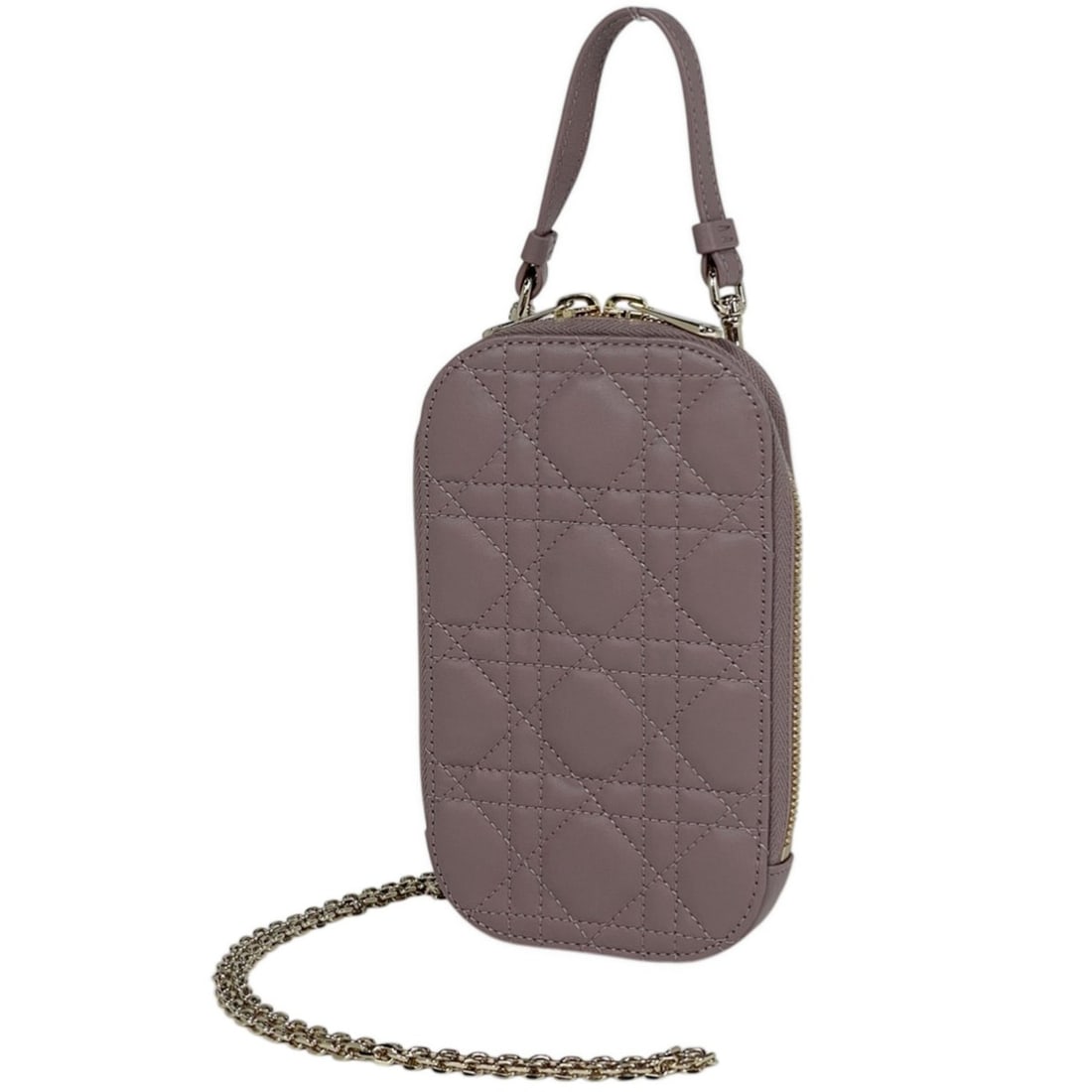 Christian Dior Lady Chain Shoulder Bag, 2-Way Handbag/Phone Holder Leather, Purple, Women's: --- Catalog ---Category: SizeSize (HxWxD): 18cm x 10.5cm x 2cm / 7.08'' x 4.13'' x 0.78''Category: DesignType: Handbag, Shoulder bagColor: PurpleGender: WomenMaterial: Leather Category: GeneralLine: L