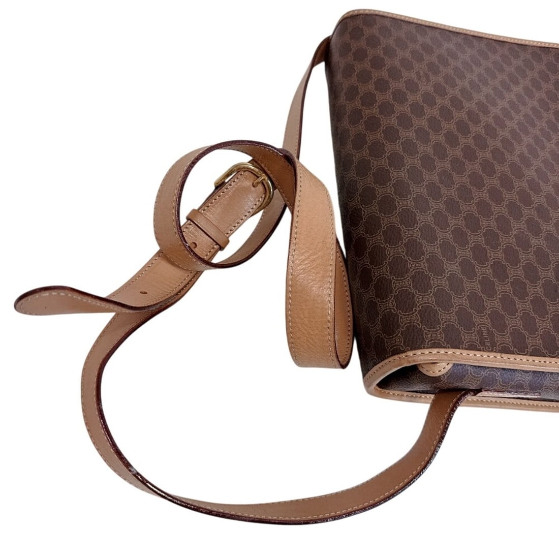 CELINE Macadam Shoulder Bag, Brown - 3