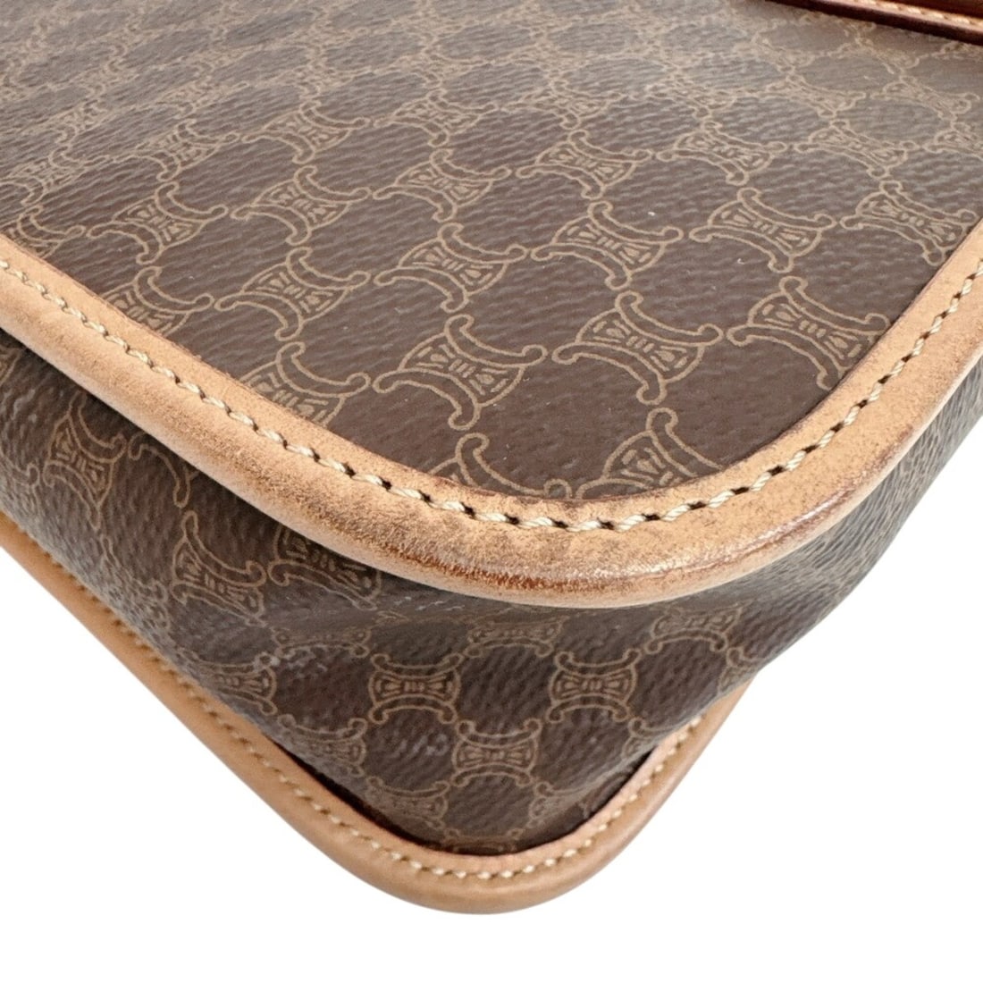 CELINE Macadam Shoulder Bag, Brown - 4