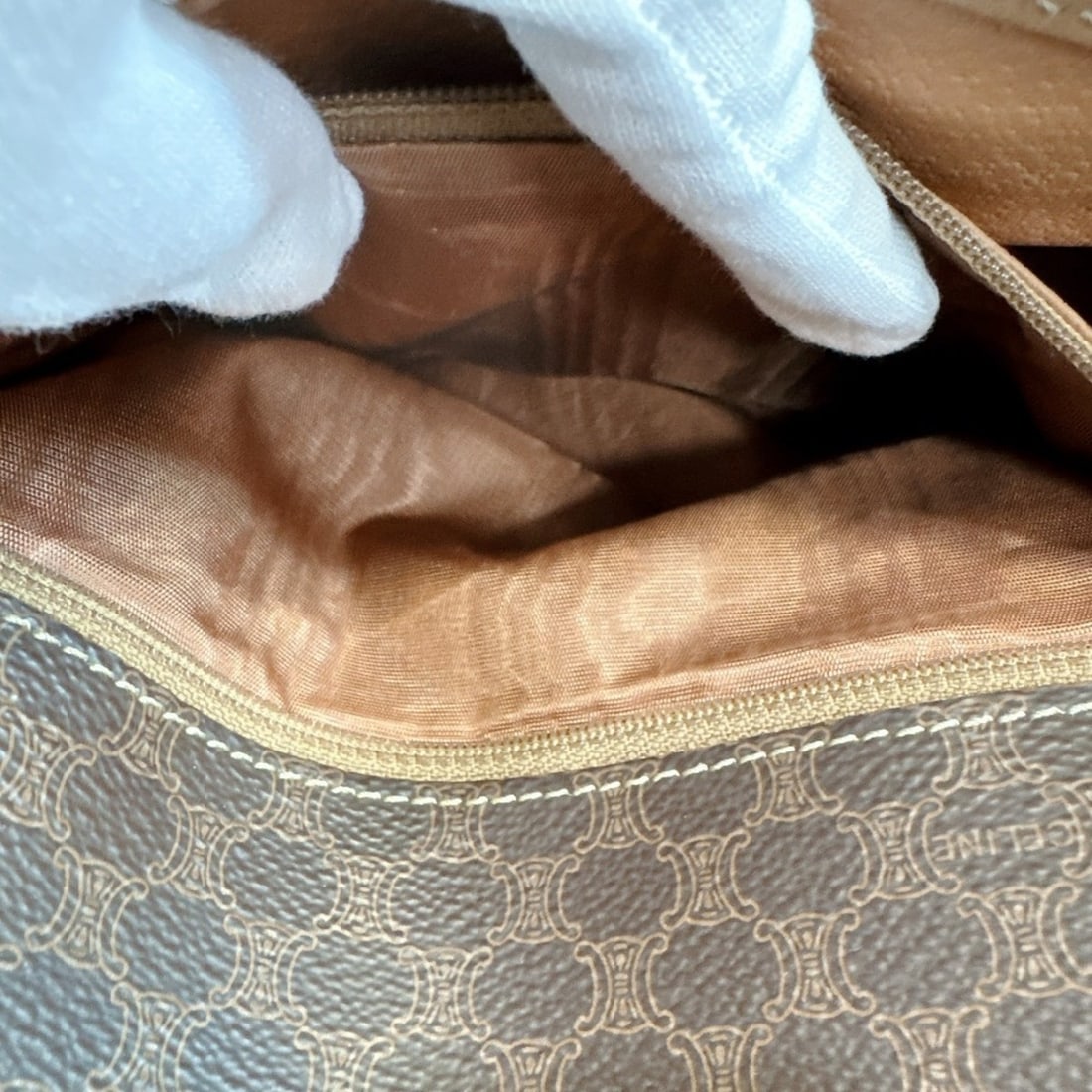 CELINE Macadam Shoulder Bag, Brown - 8