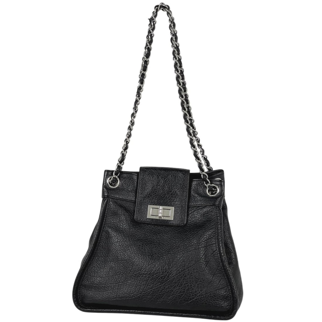 Chanel 2.55 Line Chain Shoulder Bag, Leather, Black, Women's: --- Catalog ---Category: SizeSize (HxWxD): 22cm x 25cm x 14cm / 8.66'' x 9.84'' x 5.51''Category: DesignType: Shoulder bagColor: BlackGender: WomenMaterial: Leather Category: GeneralBrand: Chanel--- I