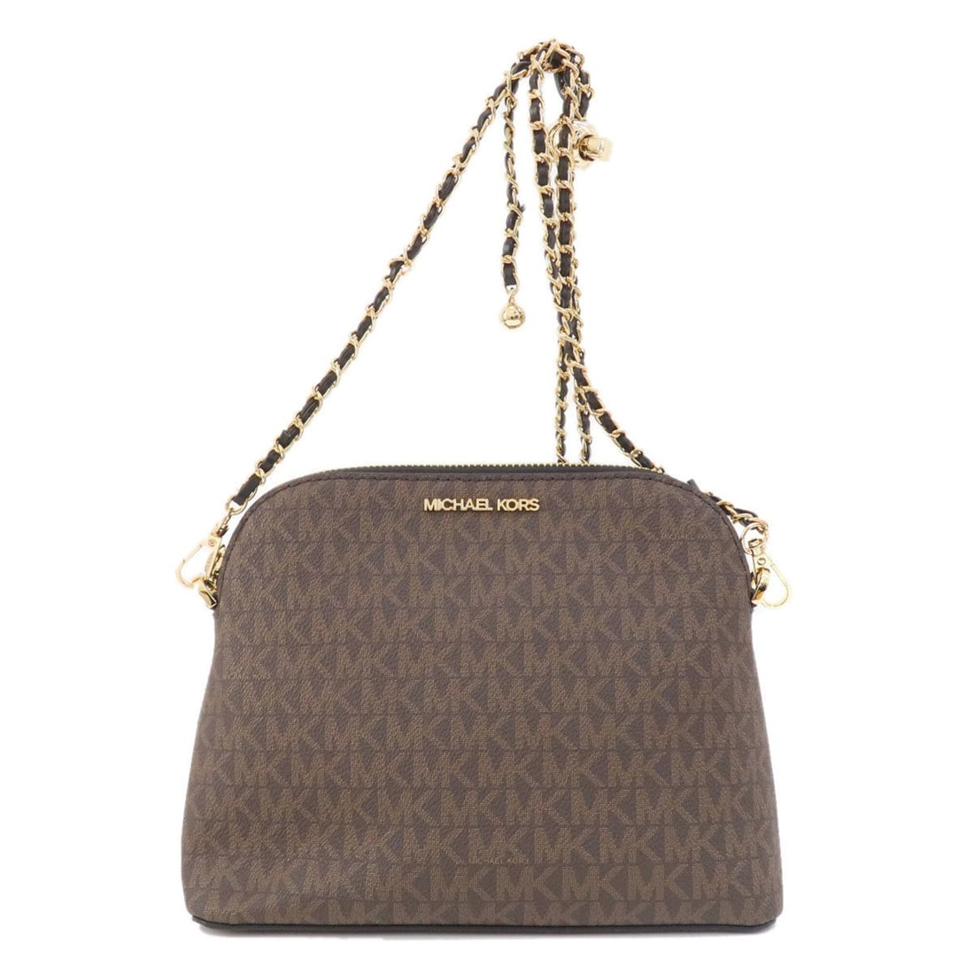 Michael Kors MK Signature Chain Shoulder Bag, PVC, Women's: --- Catalog ---Category: SizeSize (HxWxD): 17cm x 21cm x 8.5cm / 6.69'' x 8.26'' x 3.34''Category: DesignType: Shoulder bagColor: BrownGender: WomenMaterial: PVC Category: GeneralBrand: Michael Kors--