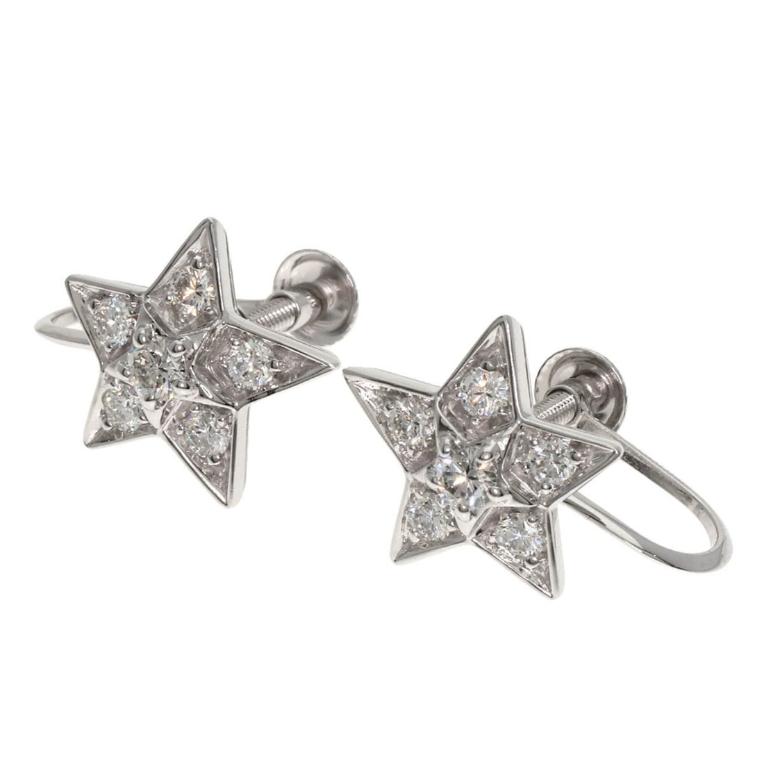 Chanel Comet Diamond Earrings, 18K White Gold, Women's. (1 of 15)