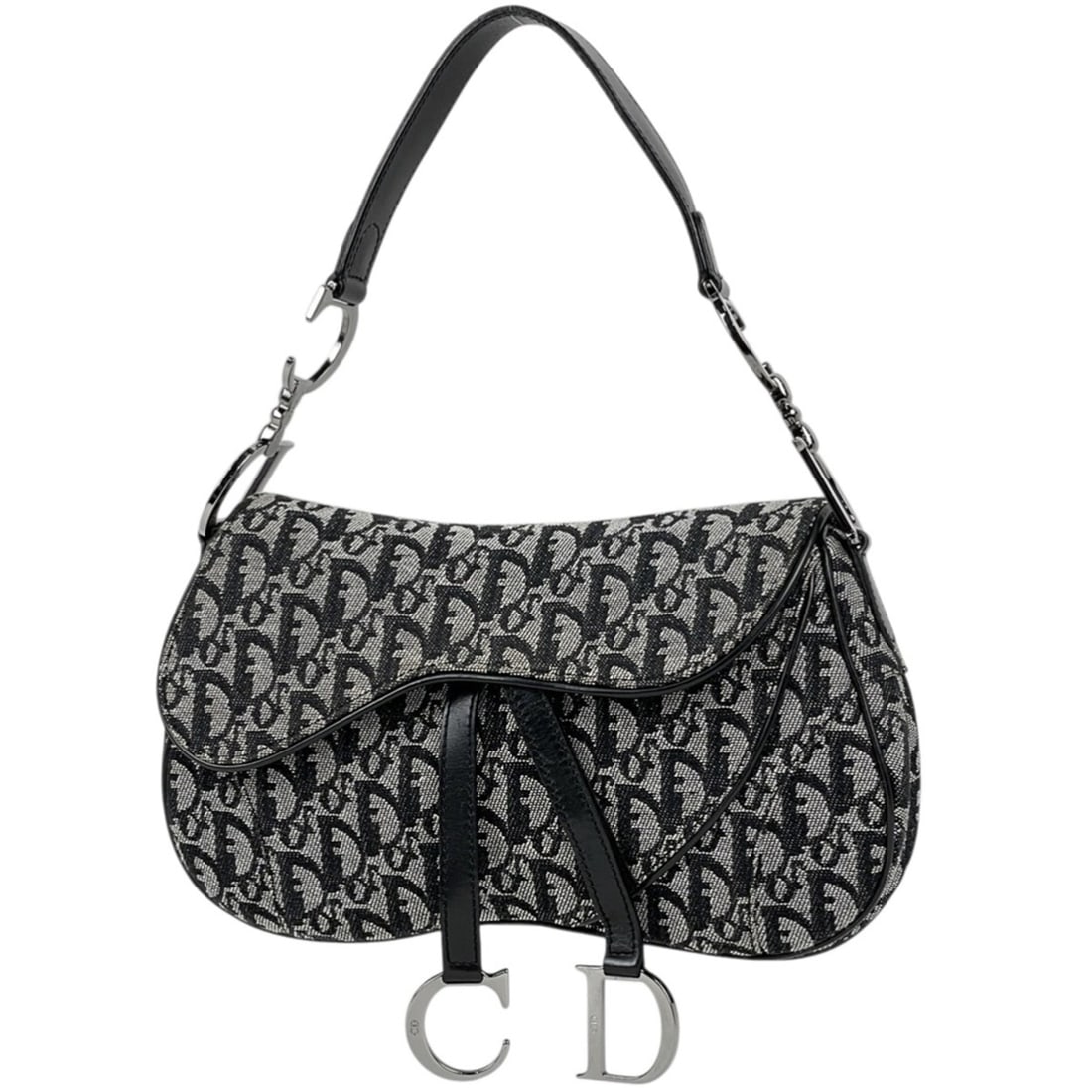 Christian Dior Trotter Pattern Saddle Bag One-Shoulder Handbag Shoulder Canvas Navy Women's: --- Catalog ---Category: SizeSize (HxWxD): 17cm x 29cm x 4.5cm / 6.69'' x 11.41'' x 1.77''Category: DesignType: Handbag, Saddle bag, Shoulder bagColor: NavyGender: WomenMaterial: Canvas , Leather Cate