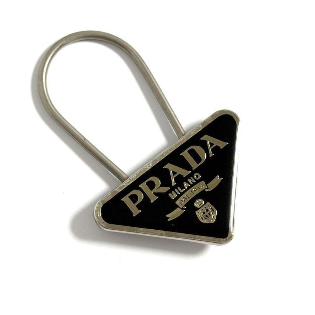 Prada Men's Triangle Logo Keychain Key Ring (1 of 12)