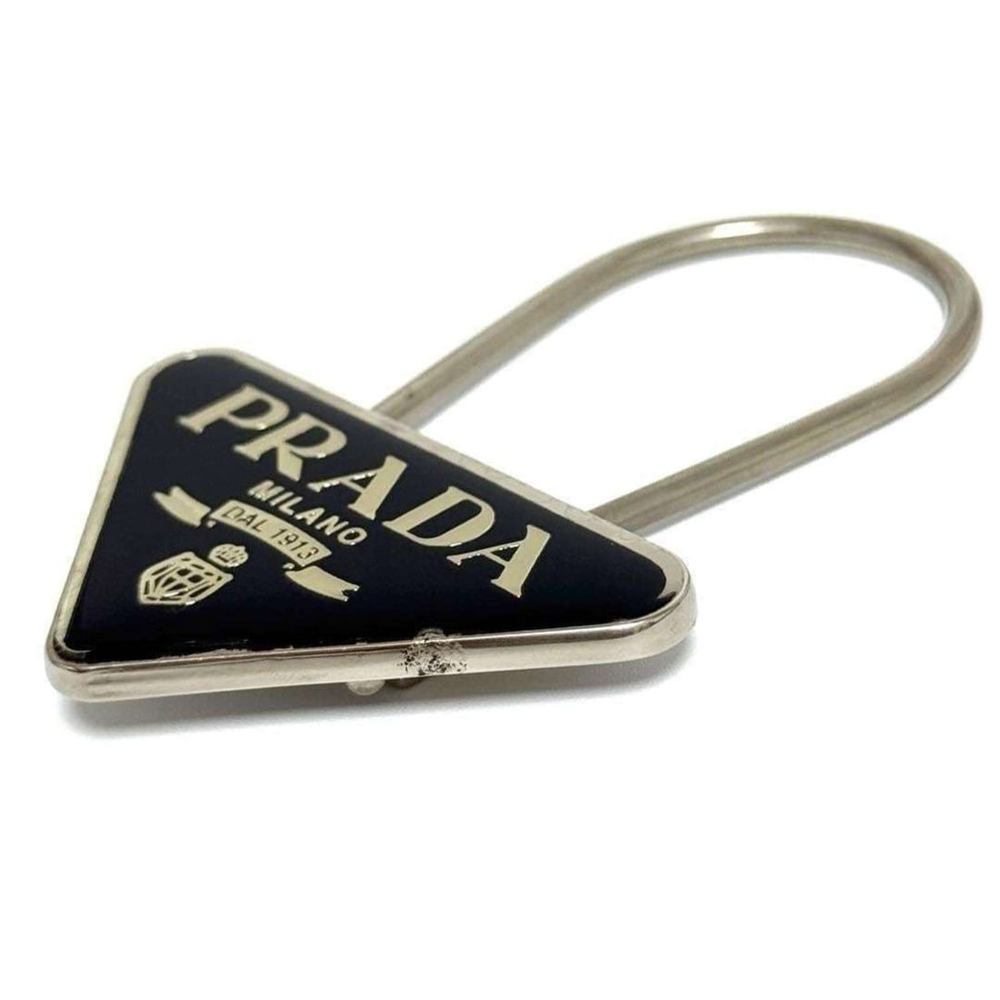Prada Men's Triangle Logo Keychain Key Ring - 5