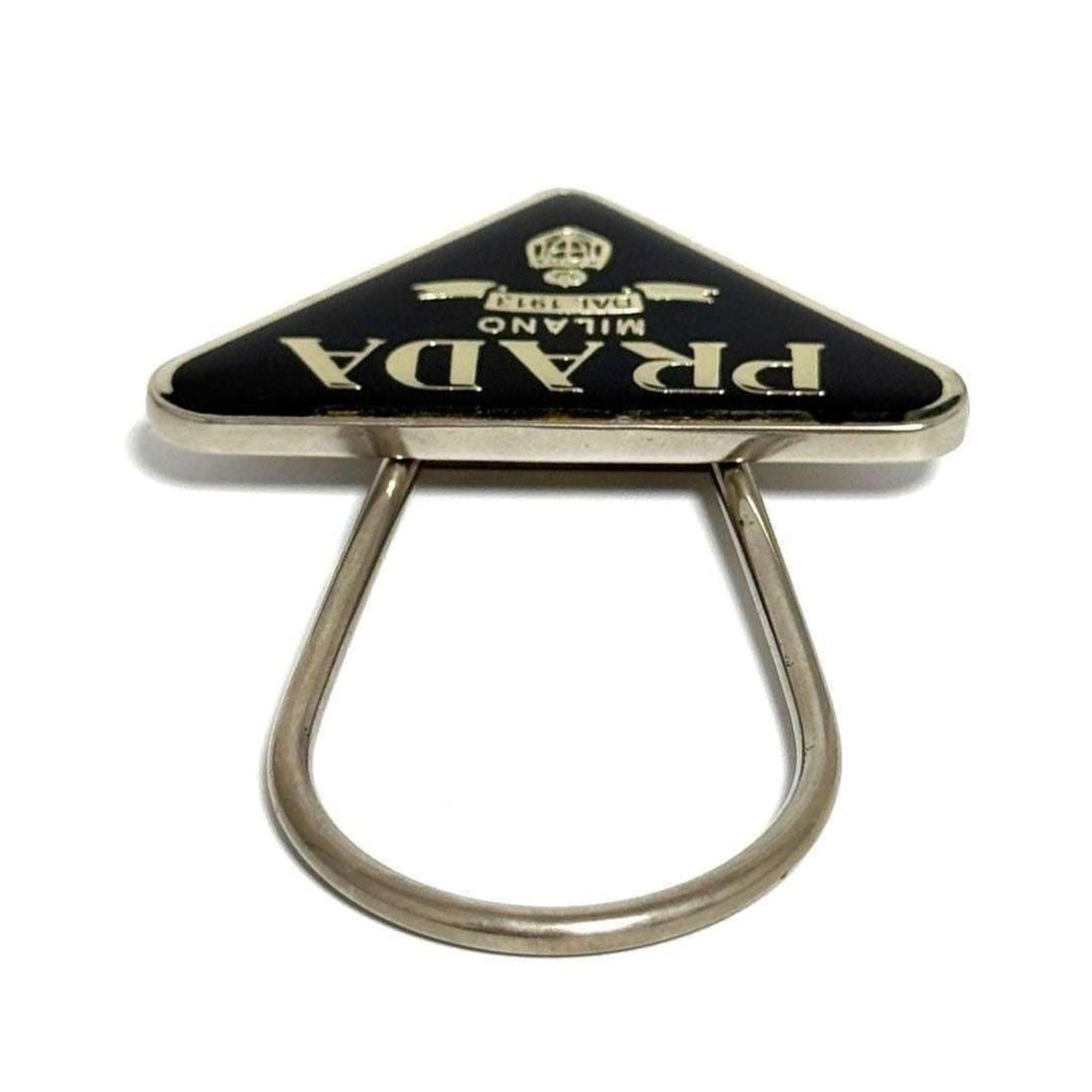 Prada Men's Triangle Logo Keychain Key Ring - 6